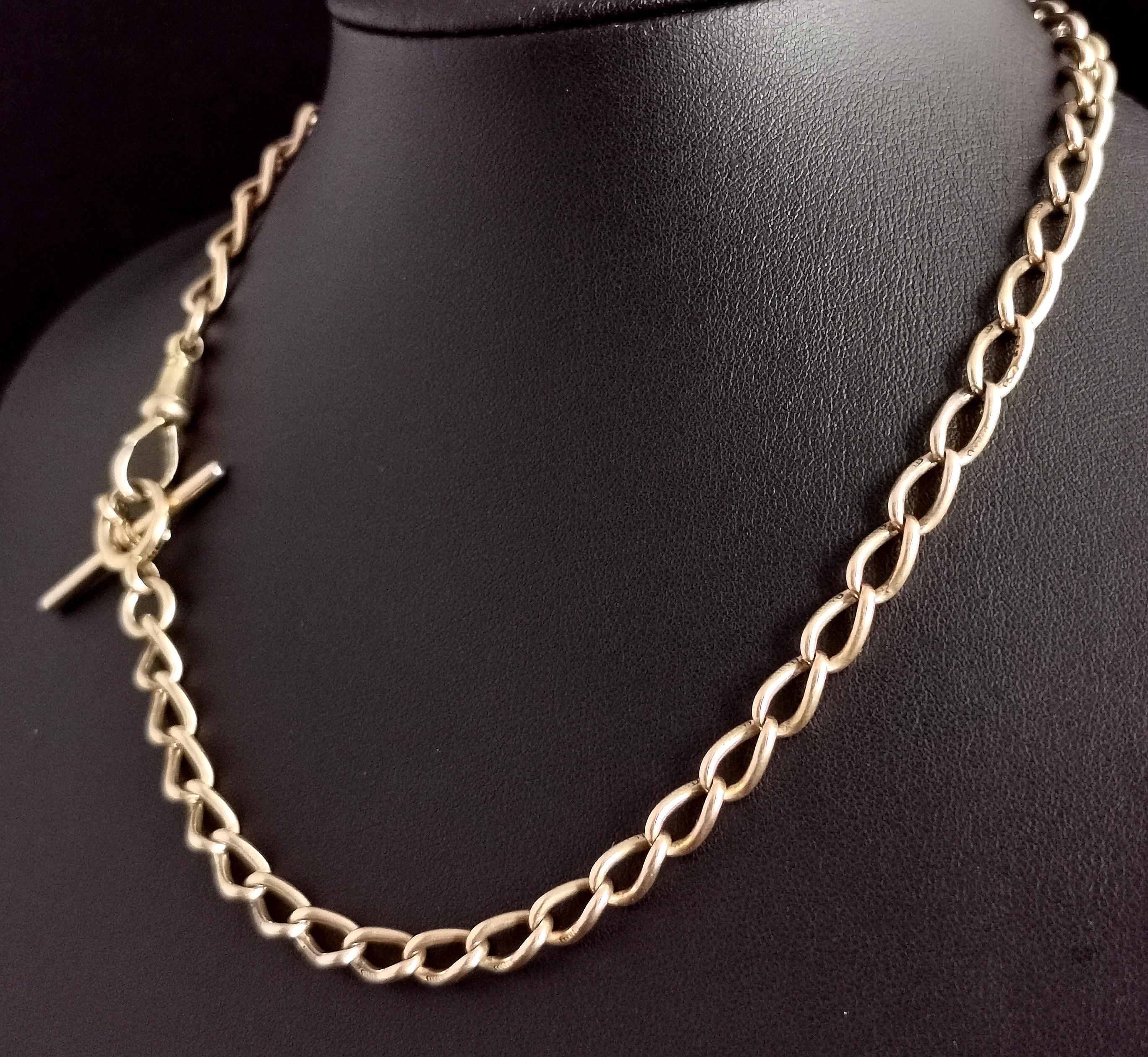 Antique 15k Gold Albert Chain, Watch Chain Necklace, Victorian 2