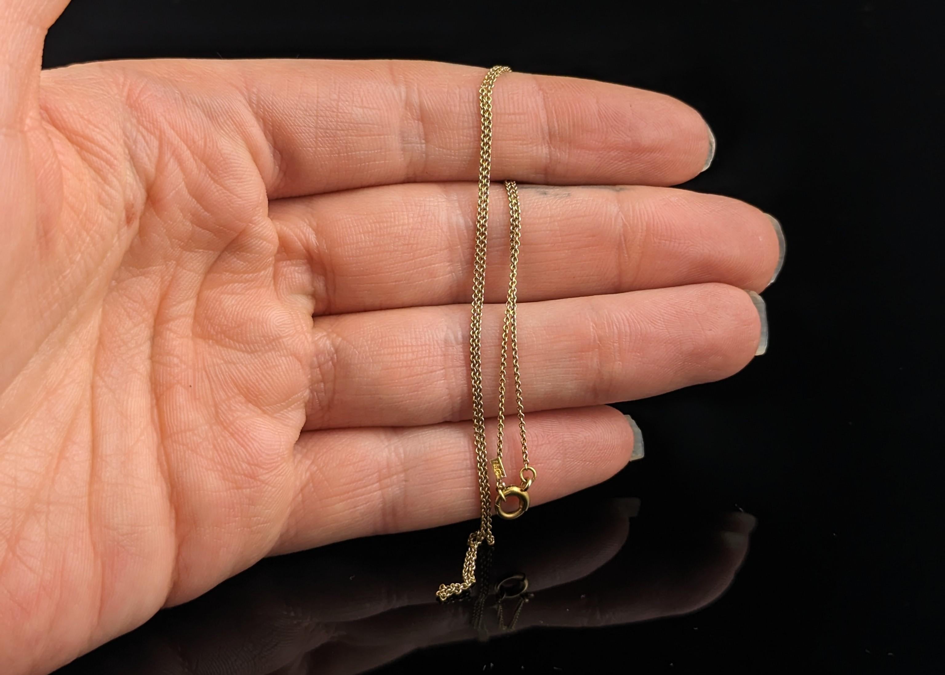 Antike 15k Gold Spur Gliederkette Halskette, zierlich, Edwardian  im Angebot 7