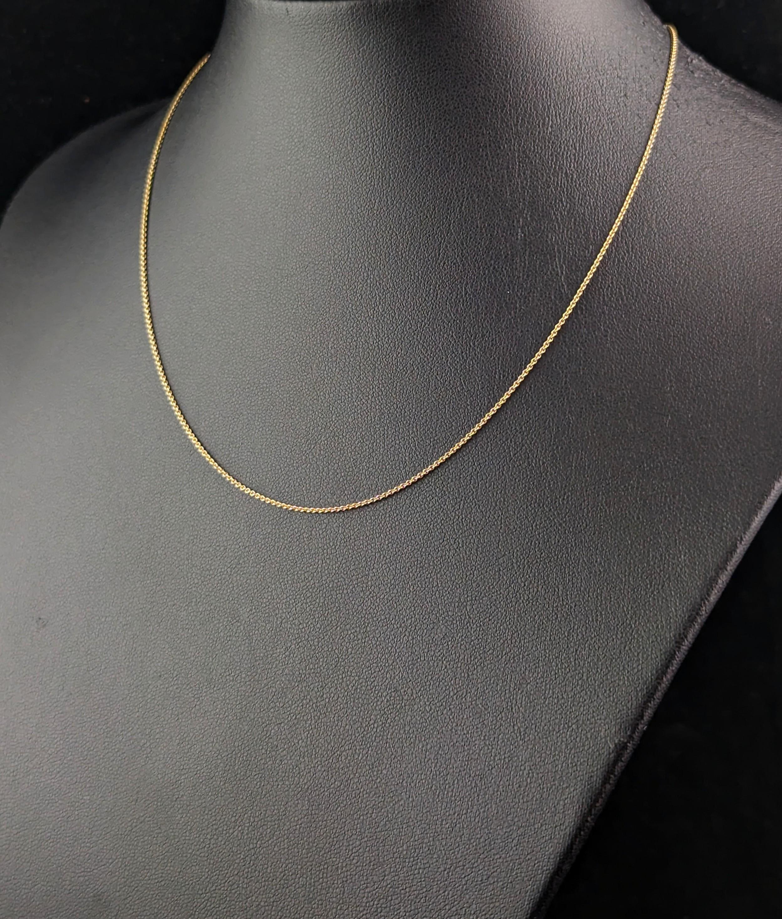 Antique 15k gold trace link chain necklace, dainty, Edwardian  For Sale 3