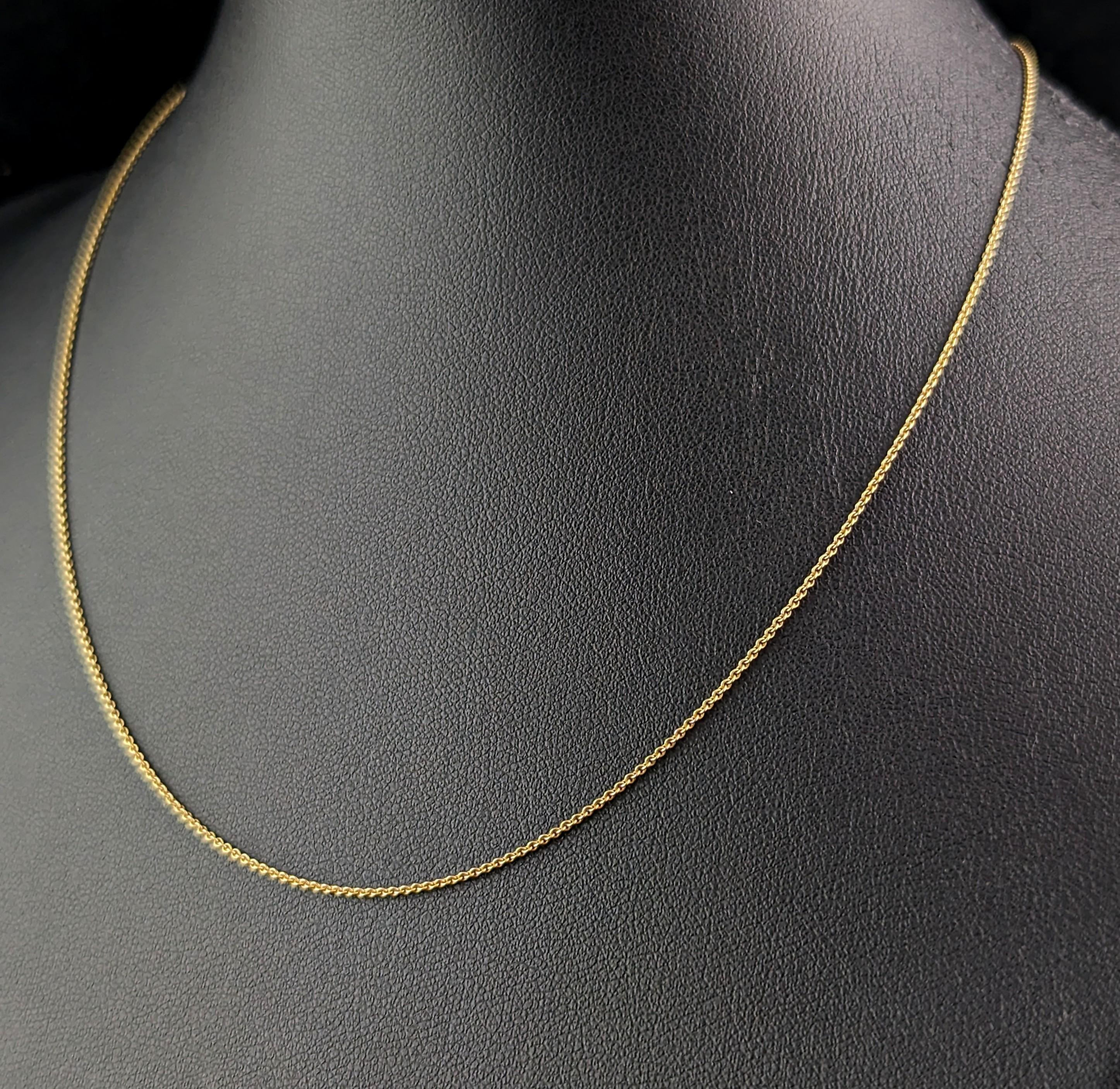 Antique 15k gold trace link chain necklace, dainty, Edwardian  For Sale 4