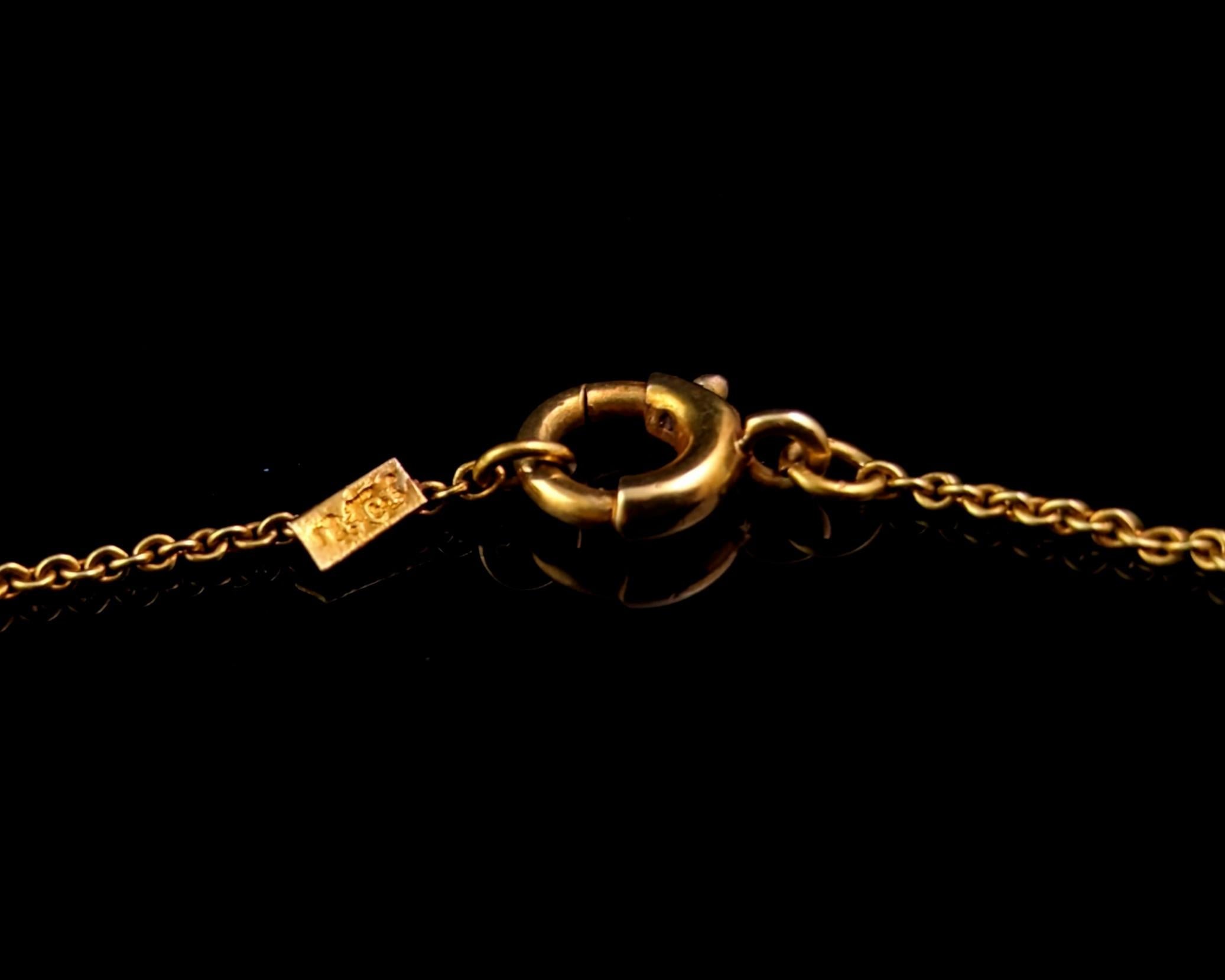 Antike 15k Gold Spur Gliederkette Halskette, zierlich, Edwardian  im Angebot 5