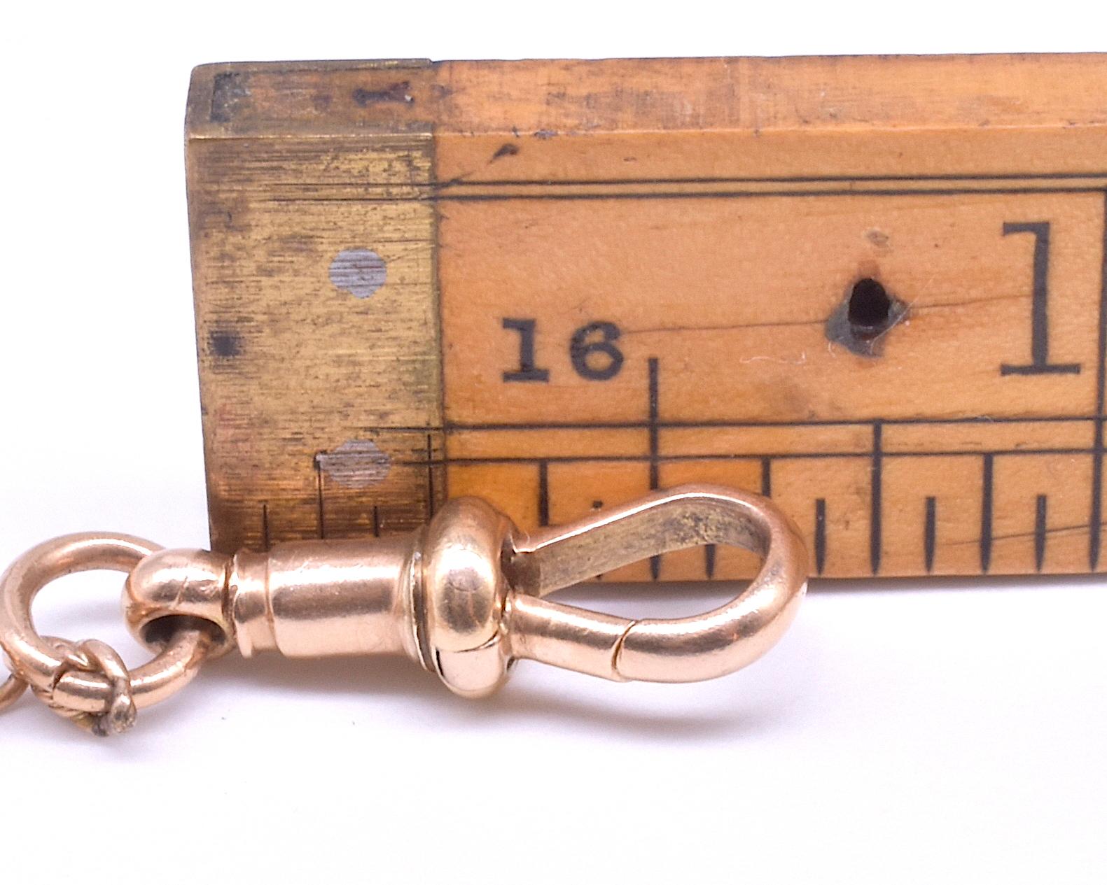 Antique 15 Karat Double Fetter and Love knot Link Watch Chain, 51” 8