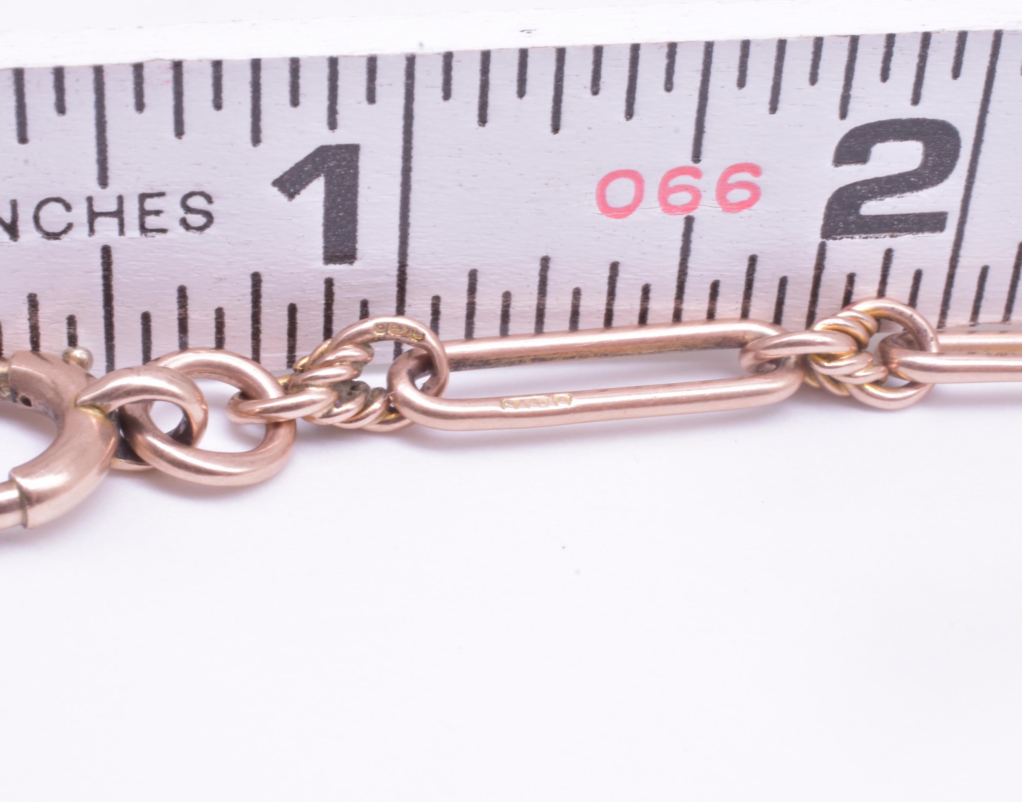 Antique 15 Karat Double Fetter and Love knot Link Watch Chain, 51” 3