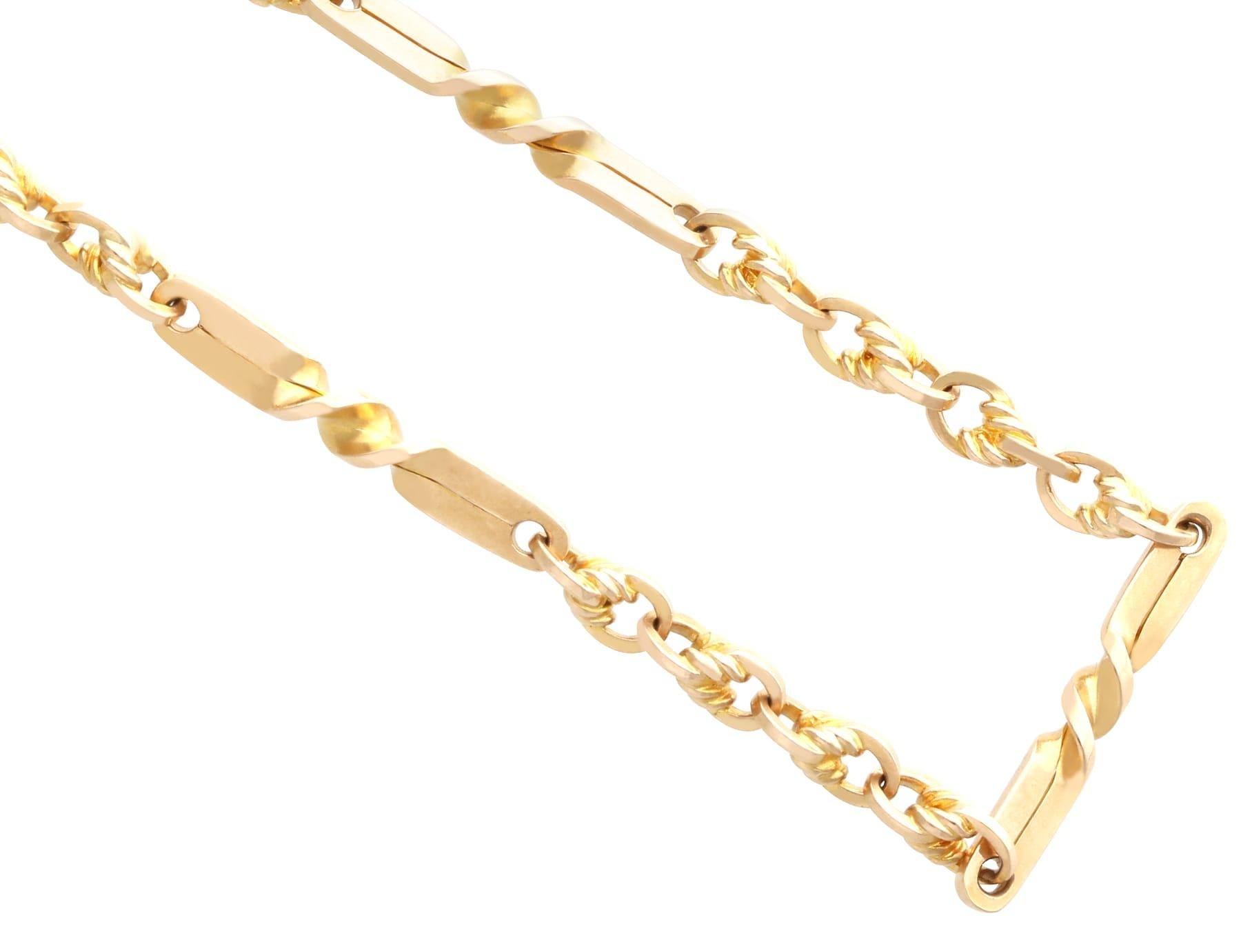 Antique 15k Yellow Gold Longuard Chain Circa 1900 For Sale 1