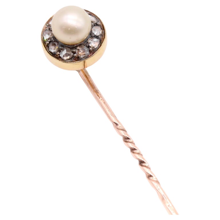 Épingle à Cravate En Or Massif 18 Carats (jaune) Avec Jolie Perle - Broche Française - Occasion