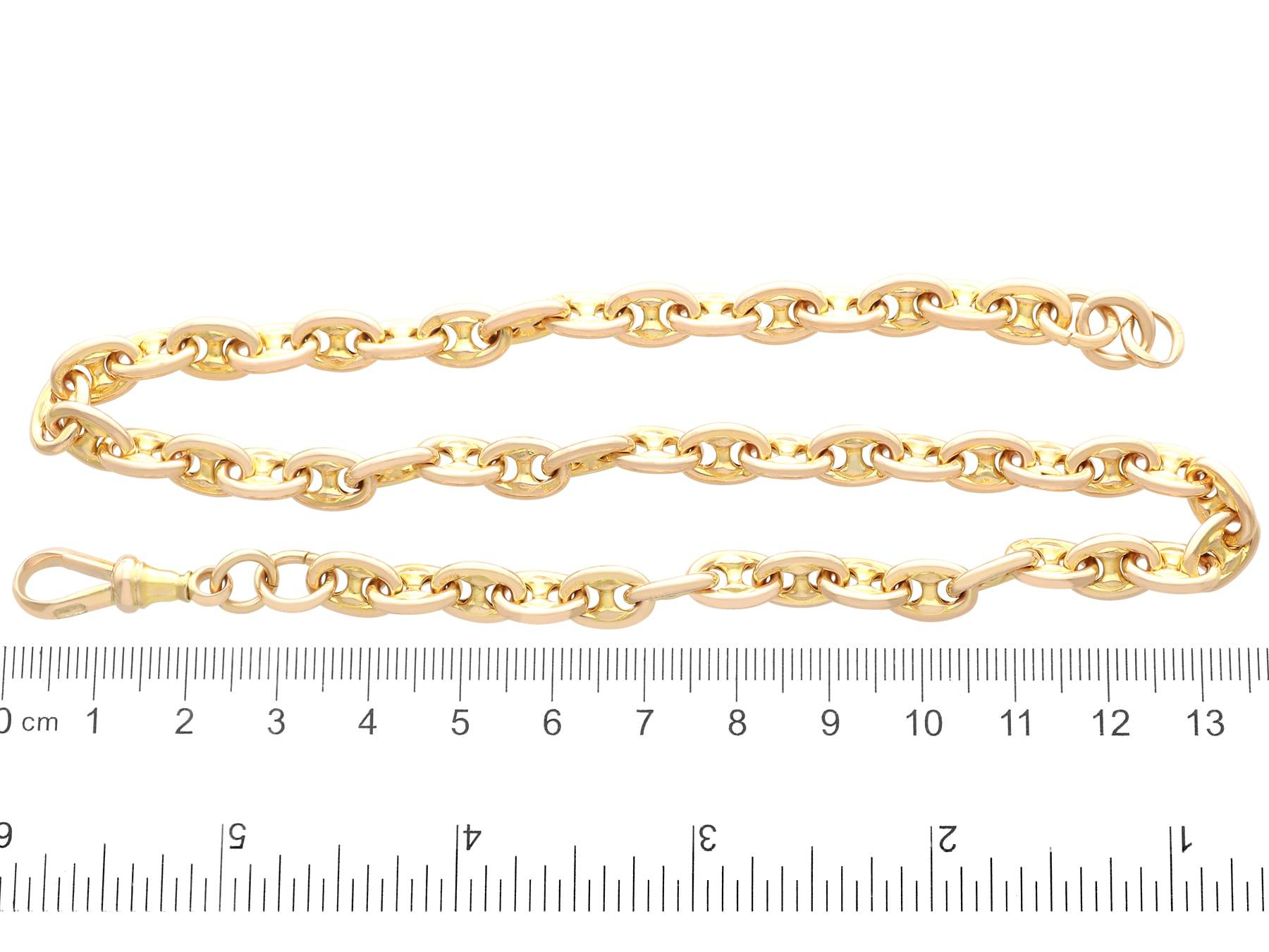 Chaîne de montre ancienne en or jaune 15k Circa 1870 en vente 6