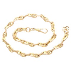 Chaîne de montre ancienne en or jaune 15k Circa 1870