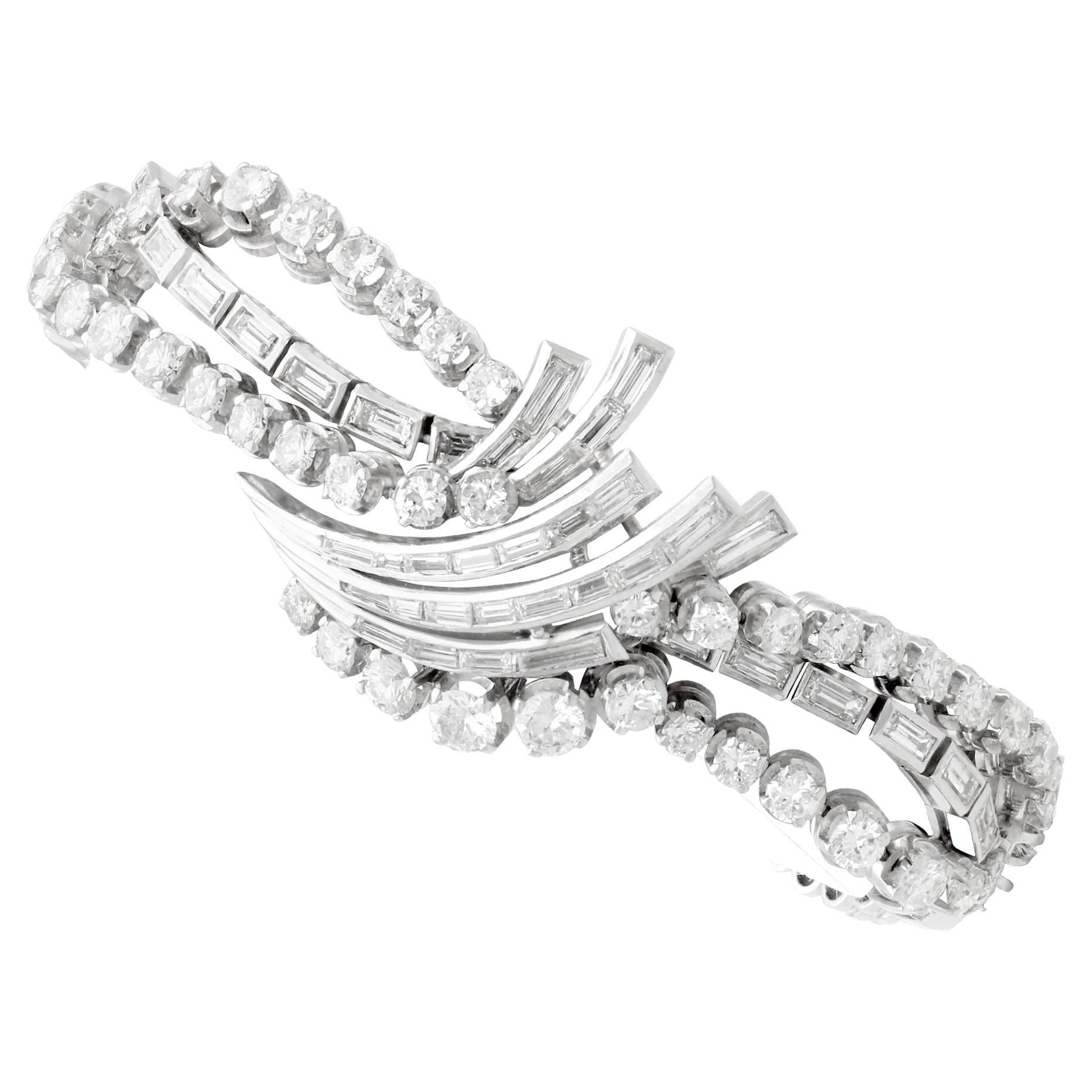 Pulsera antigua de diamantes y platino de 16 quilates 