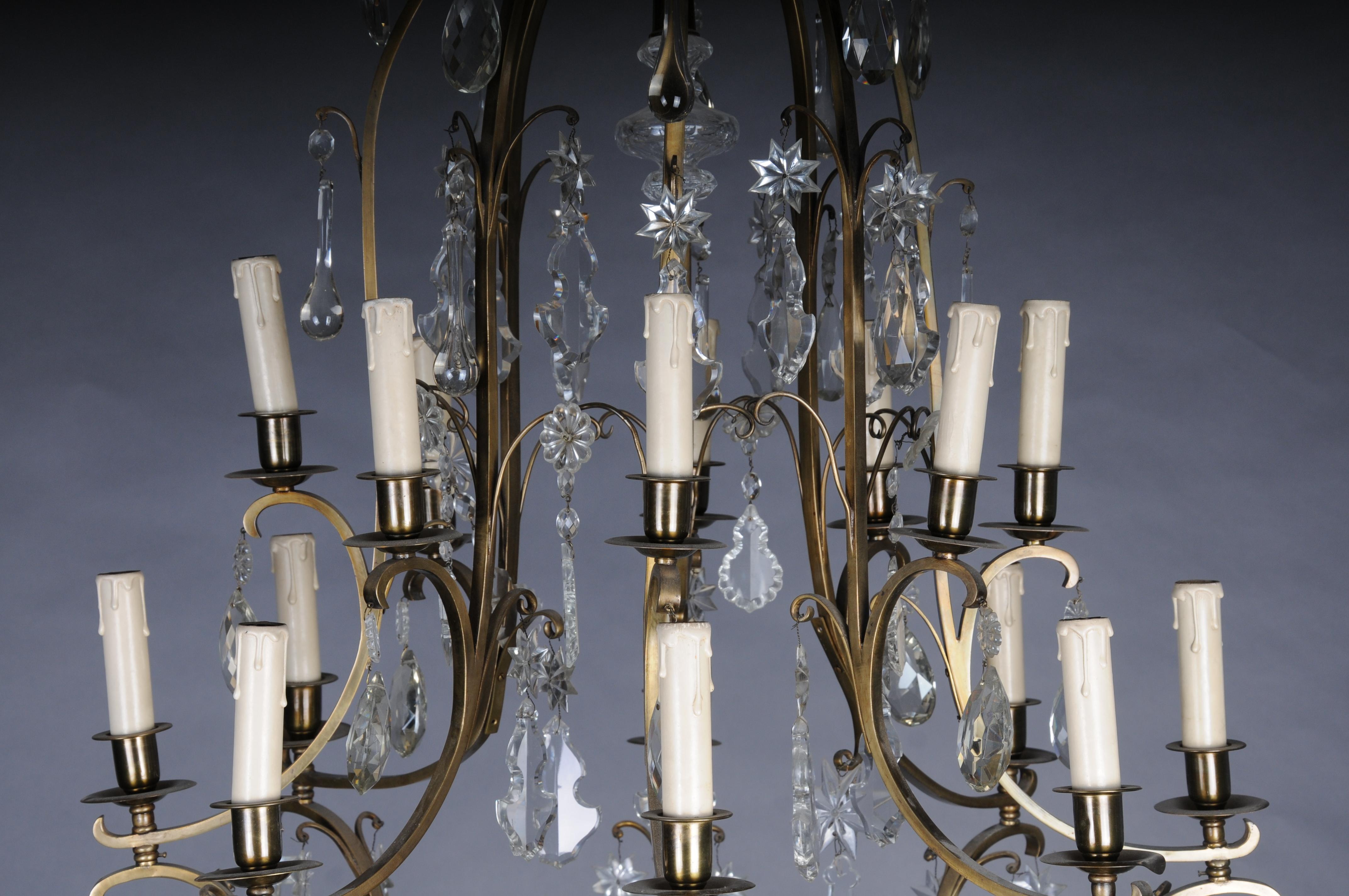 Antico lampadario di cristallo francese a 16 luci, 1930 circa, barocco/Louis XV in vendita 8