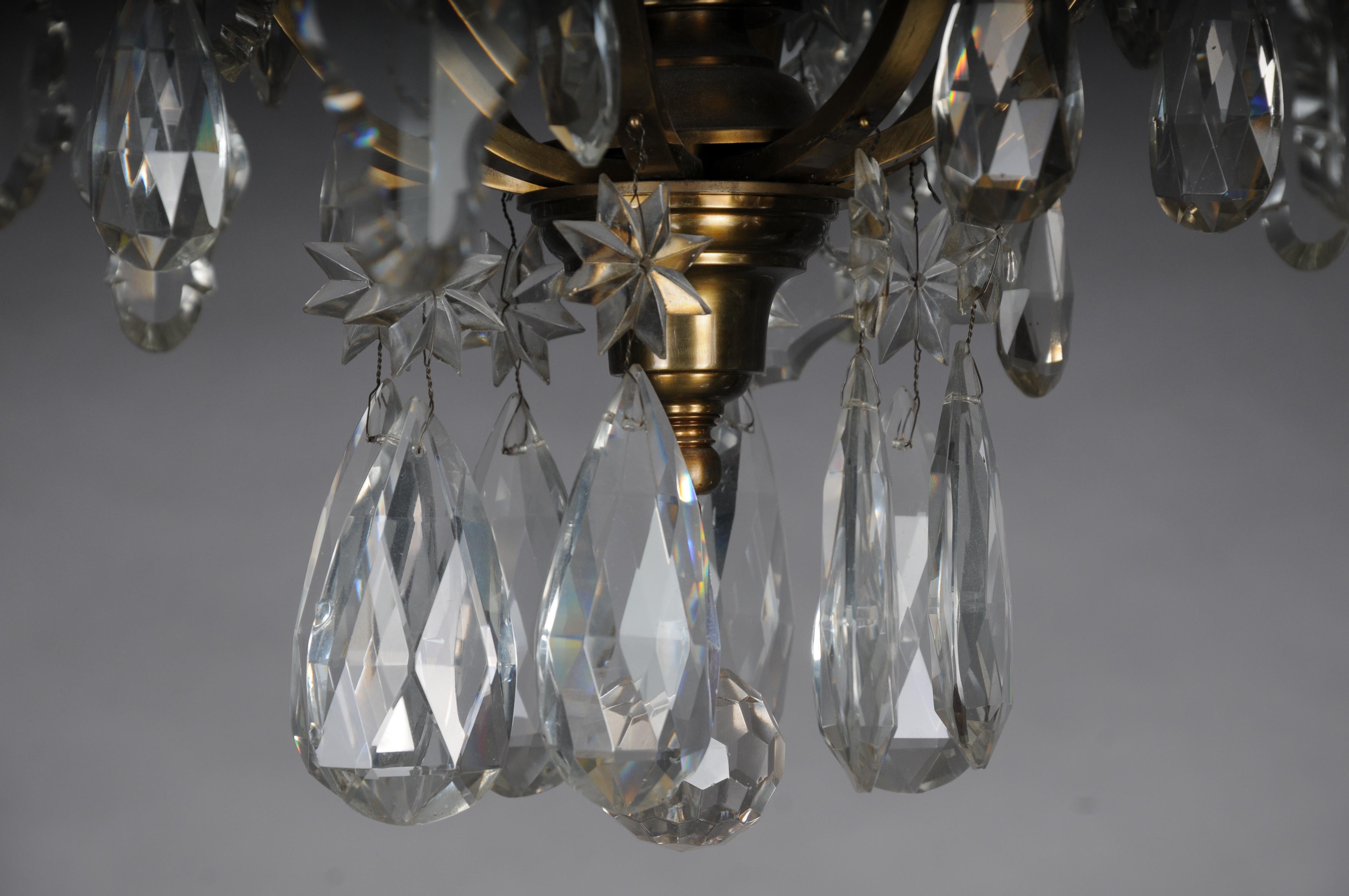 Antico lampadario di cristallo francese a 16 luci, 1930 circa, barocco/Louis XV in vendita 13