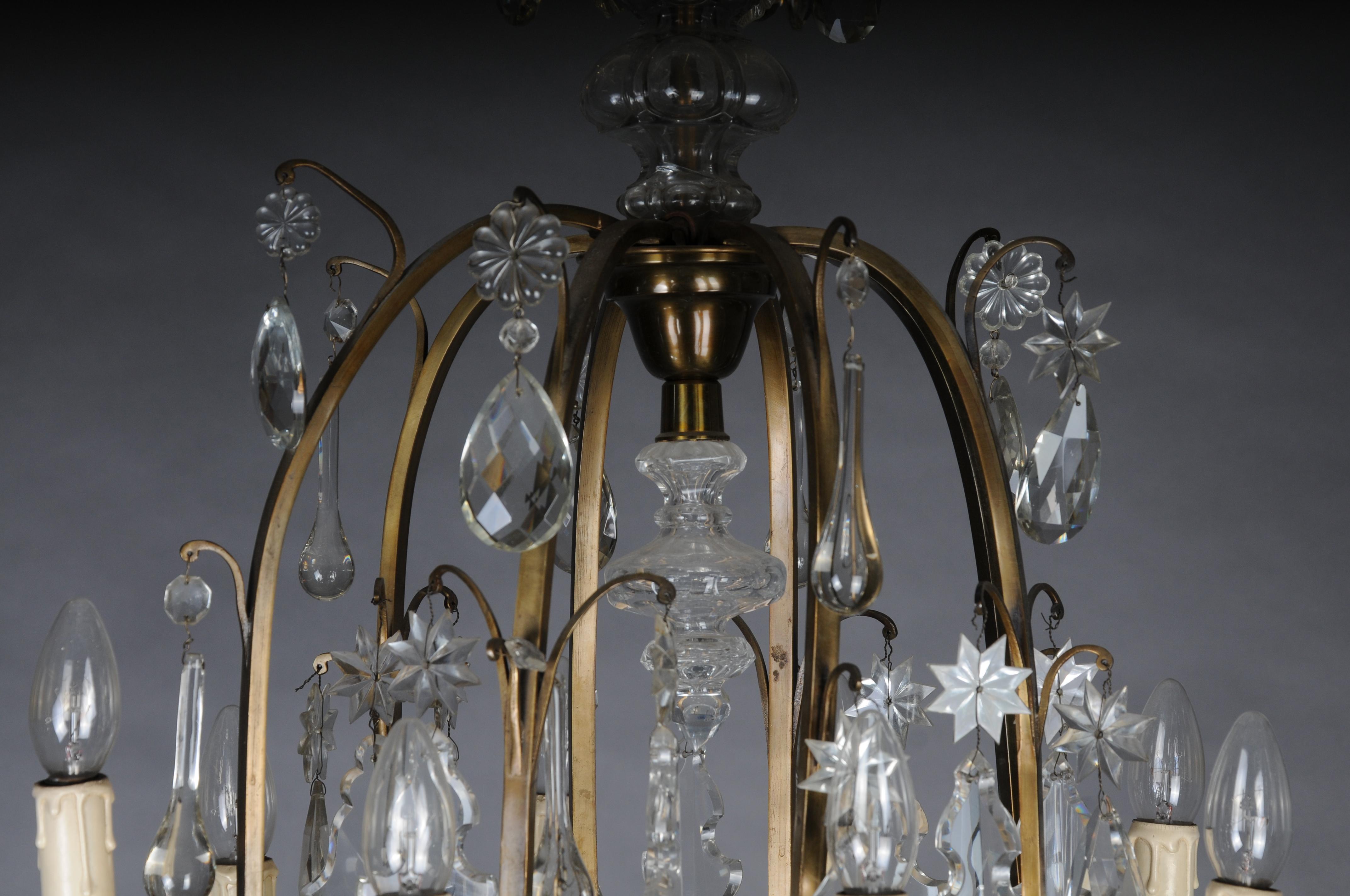 Intagliato a mano Antico lampadario di cristallo francese a 16 luci, 1930 circa, barocco/Louis XV in vendita