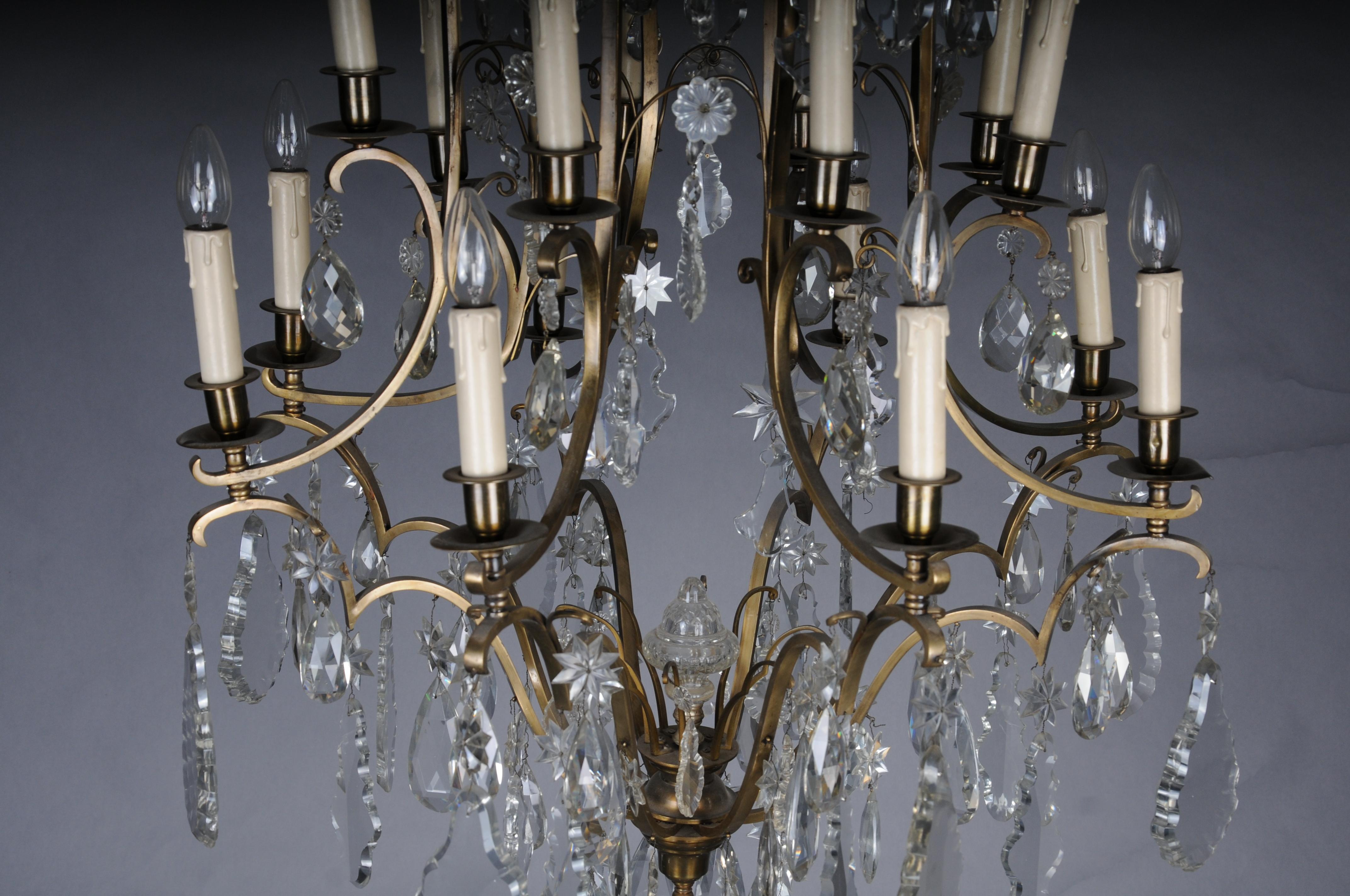 XX secolo Antico lampadario di cristallo francese a 16 luci, 1930 circa, barocco/Louis XV in vendita