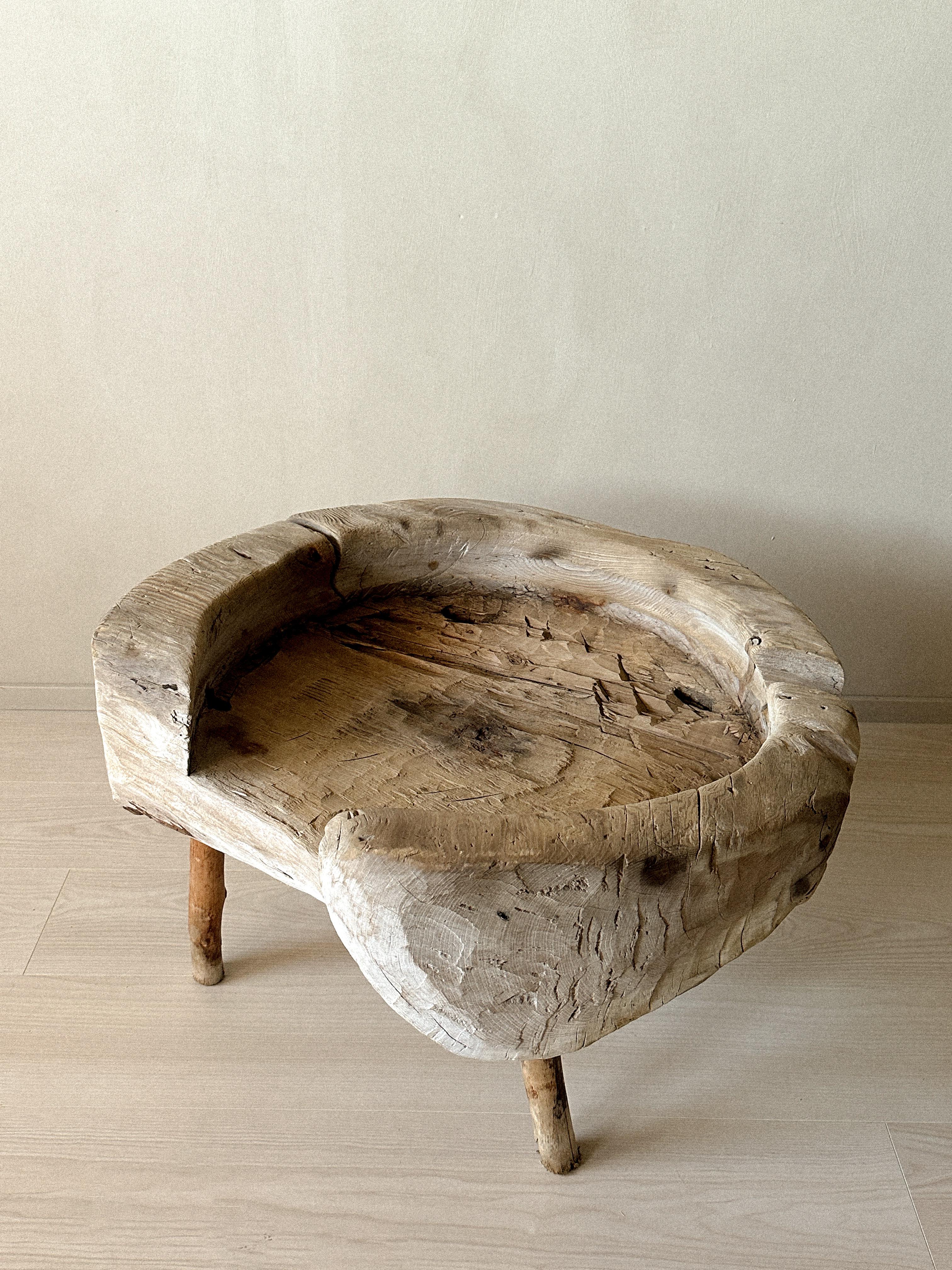 Antique 1600s Primitive Side Table, Scandinavian Wabi Sabi 2