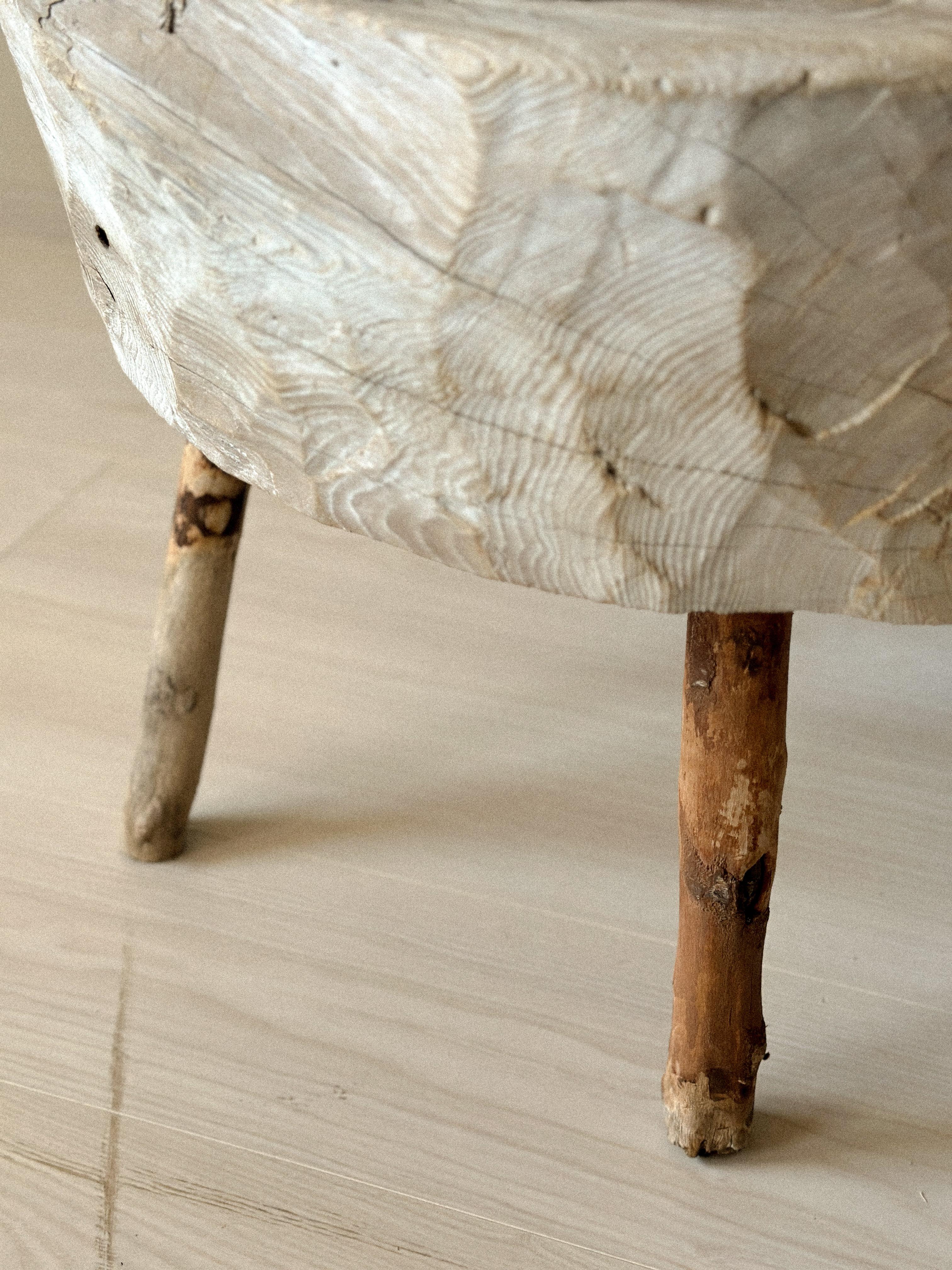 Antique 1600s Primitive Side Table, Scandinavian Wabi Sabi 3
