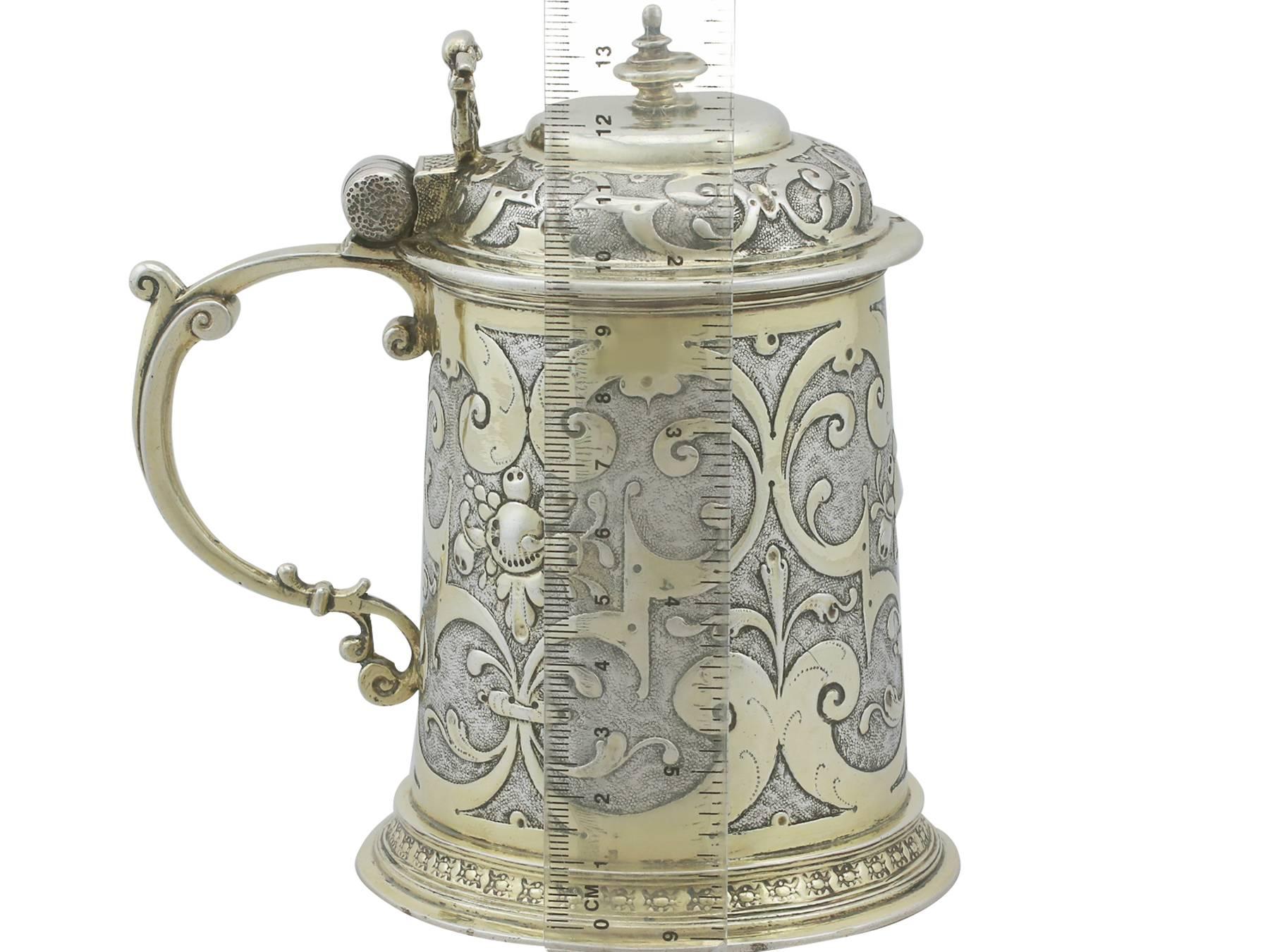 Antique David Eckrich German Silver Tankard For Sale 3