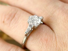 Antique 1.62 Carat Diamond 18k White Gold Solitaire Engagement Ring circa 1935