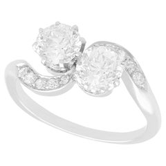 Antique 1.63 Carat Diamond and Platinum Twist Ring