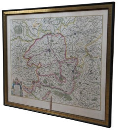 Antique Colored Belgium Map Flandria Gallica Flanders Henricus Hondius
