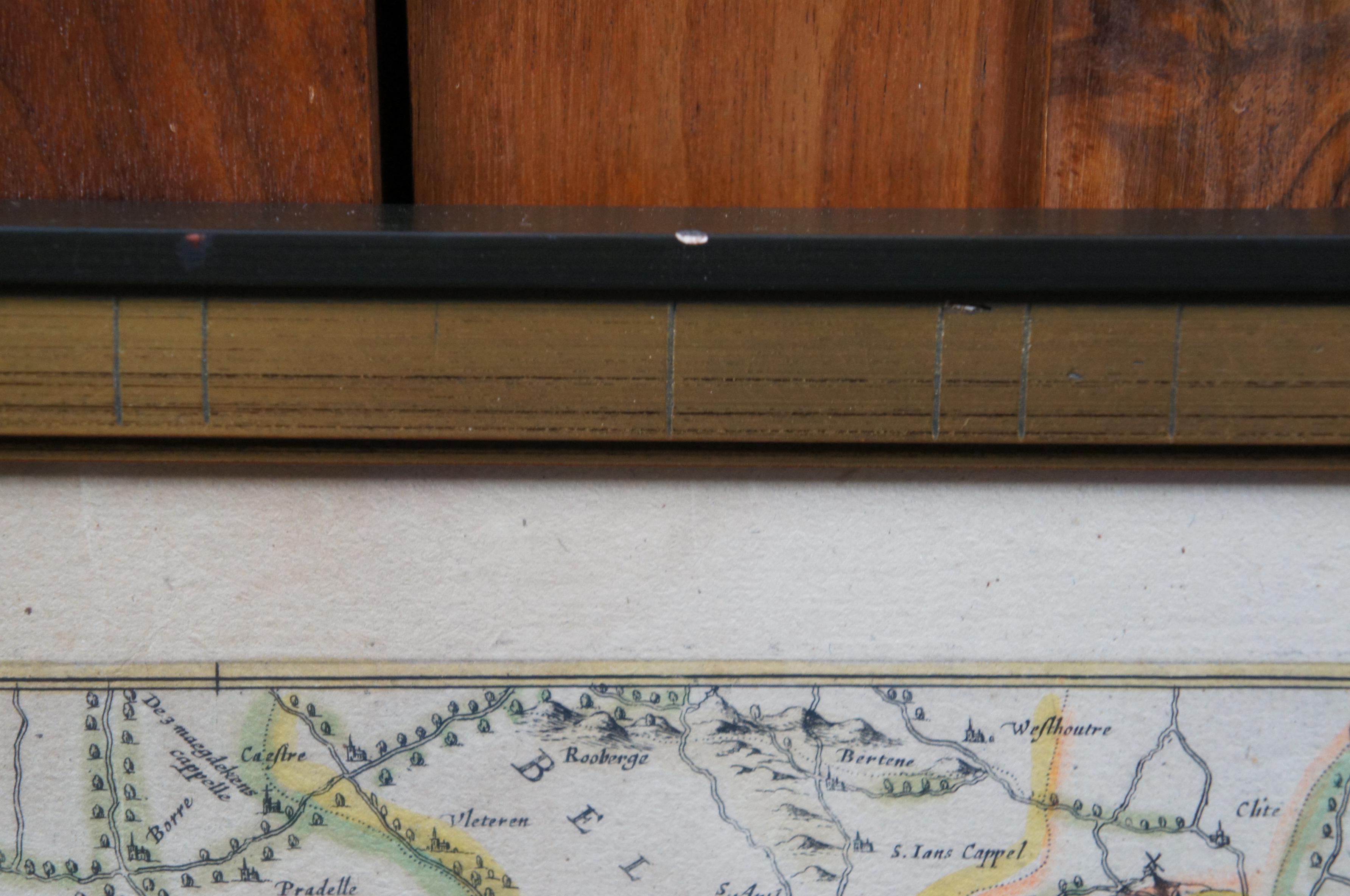 Antique Colored Belgium Map Flandria Gallica Flanders Henricus Hondius In Fair Condition For Sale In Dayton, OH