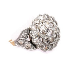 Antique 1.65 Carat Diamond 14k Gold and Platinum Ring circa 1910
