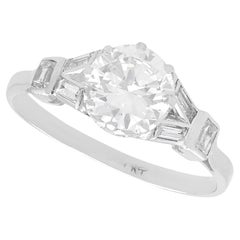 Antiker 1,65 Karat Diamant und Platin Solitär Ring CIRCA 1920