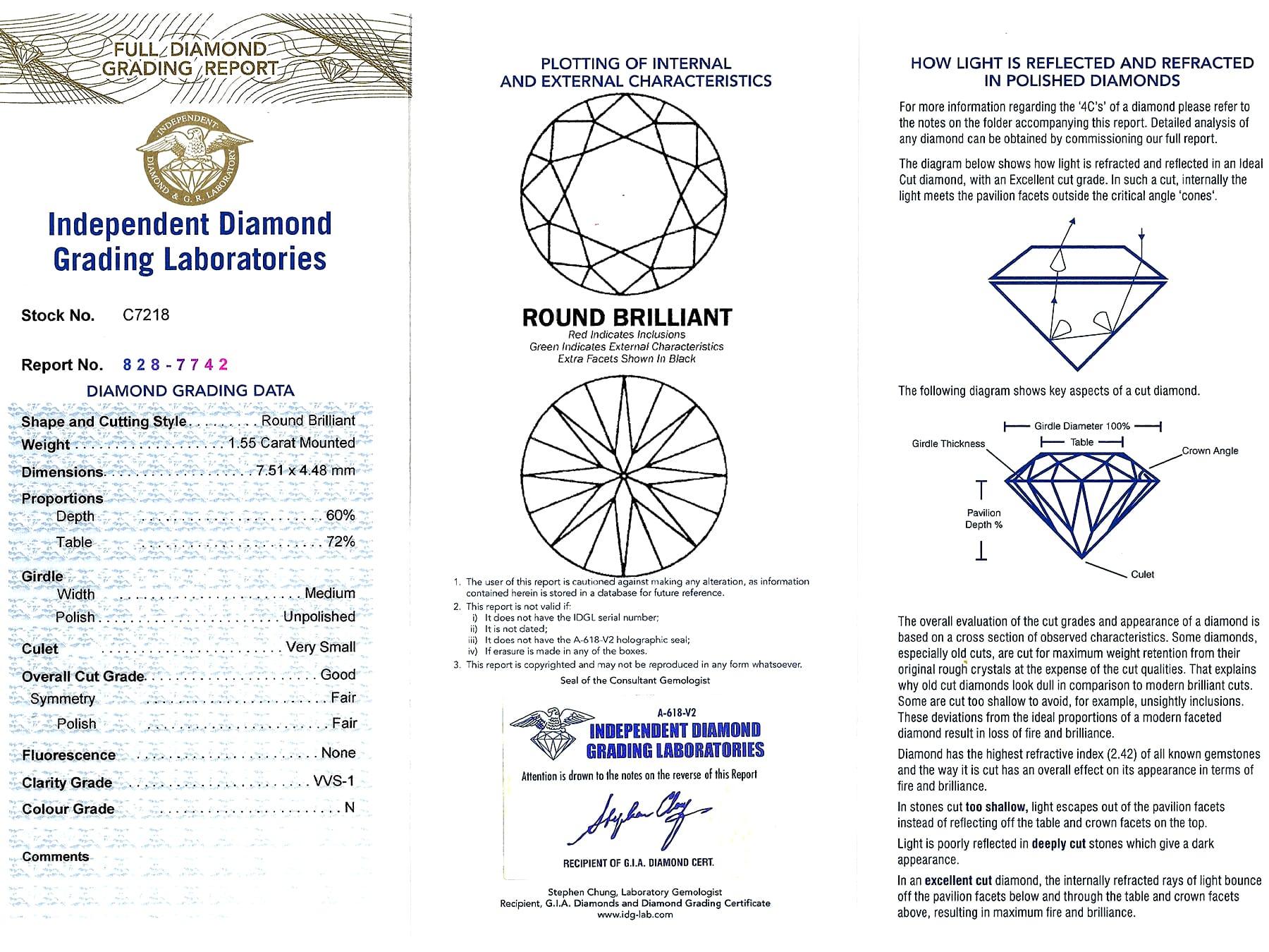 Antique 1.65 Carat Diamond and Platinum Solitaire Ring For Sale 4