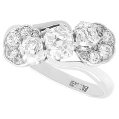 Antique 1.65Ct Diamond and Platinum Trilogy Twist Ring Circa 1930