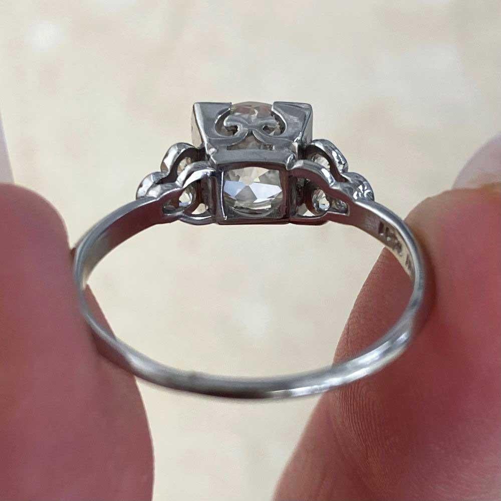 Antique 1.65ct Old European Cut Diamond Engagement Ring, Platinum, Circa 1920 For Sale 6