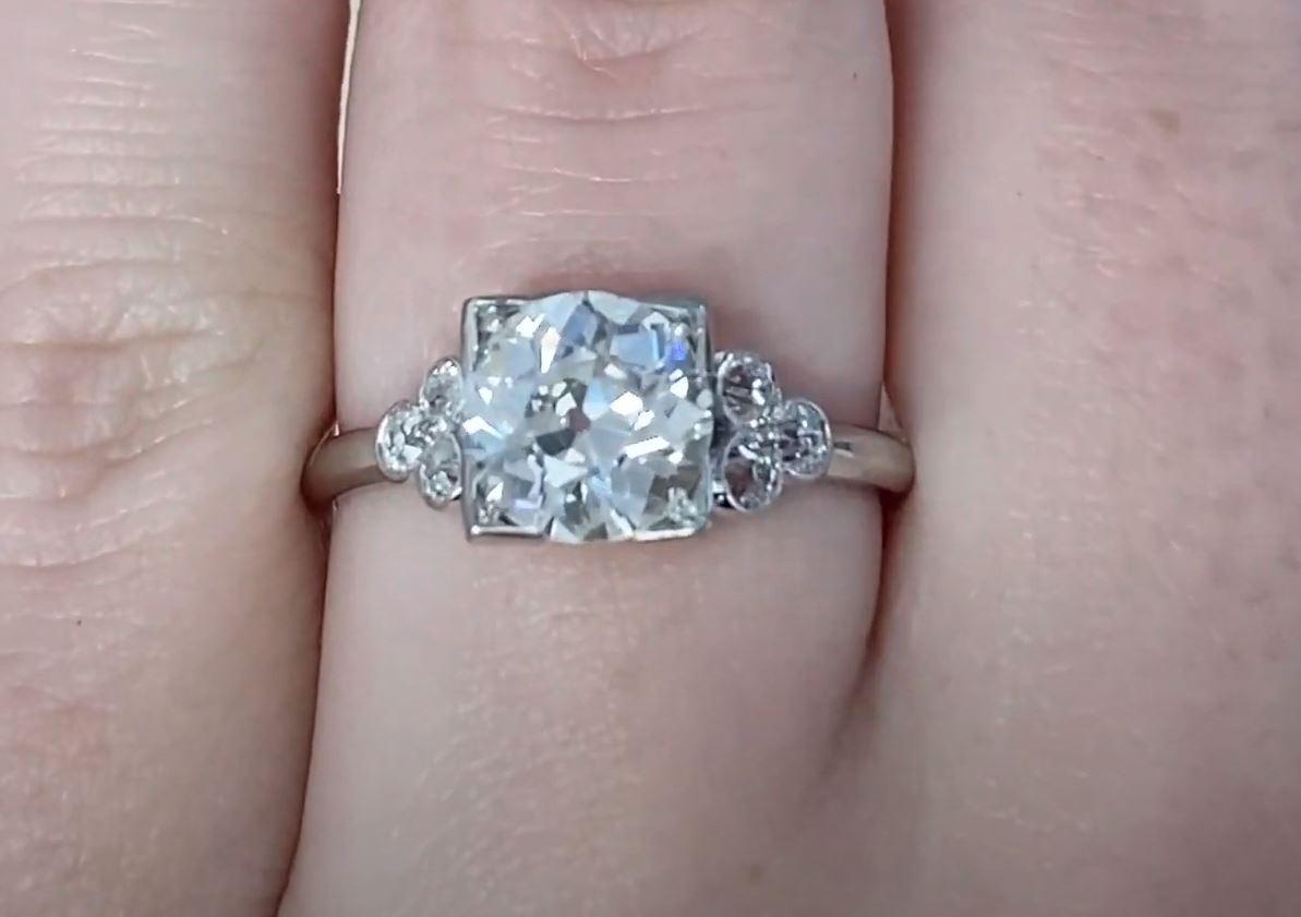 Women's Antique 1.65ct Old European Cut Diamond Engagement Ring, Platinum, Circa 1920 For Sale