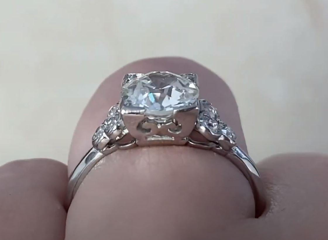Antique 1.65ct Old European Cut Diamond Engagement Ring, Platinum, Circa 1920 For Sale 3