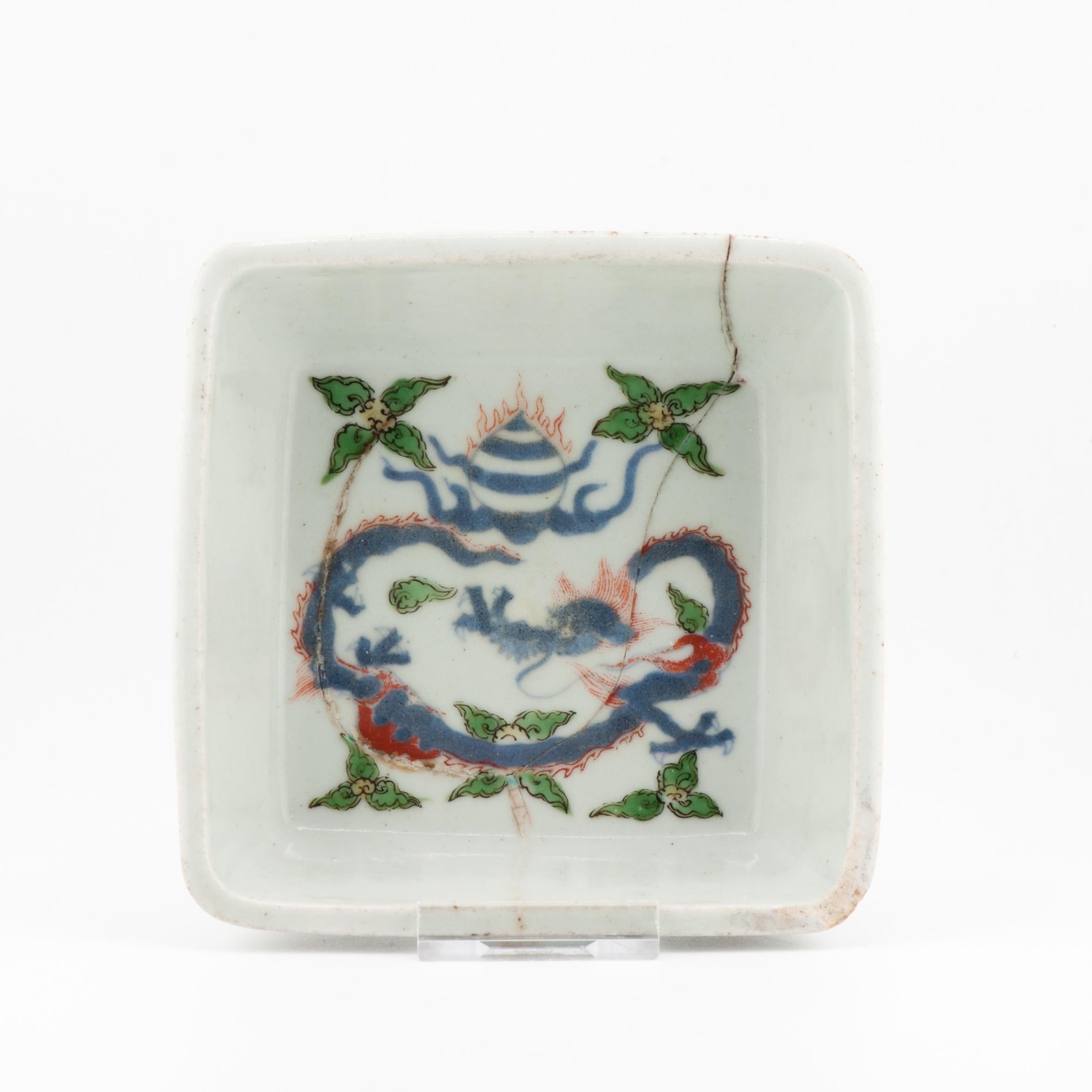 18th Century and Earlier Antique 1660-1700 Japanese Polychrome Plate Landscape Dragon Phoenix For Sale