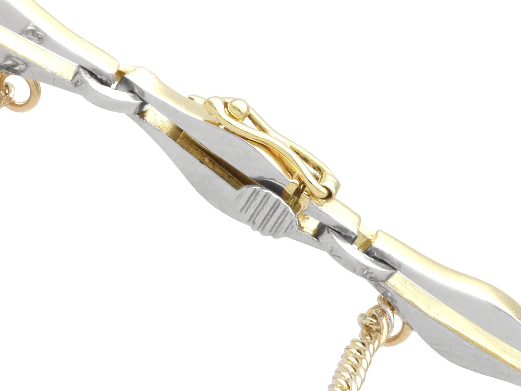Antique 1.67 Carat Diamond and 18k Yellow Gold Bracelet Circa 1910 For Sale 3