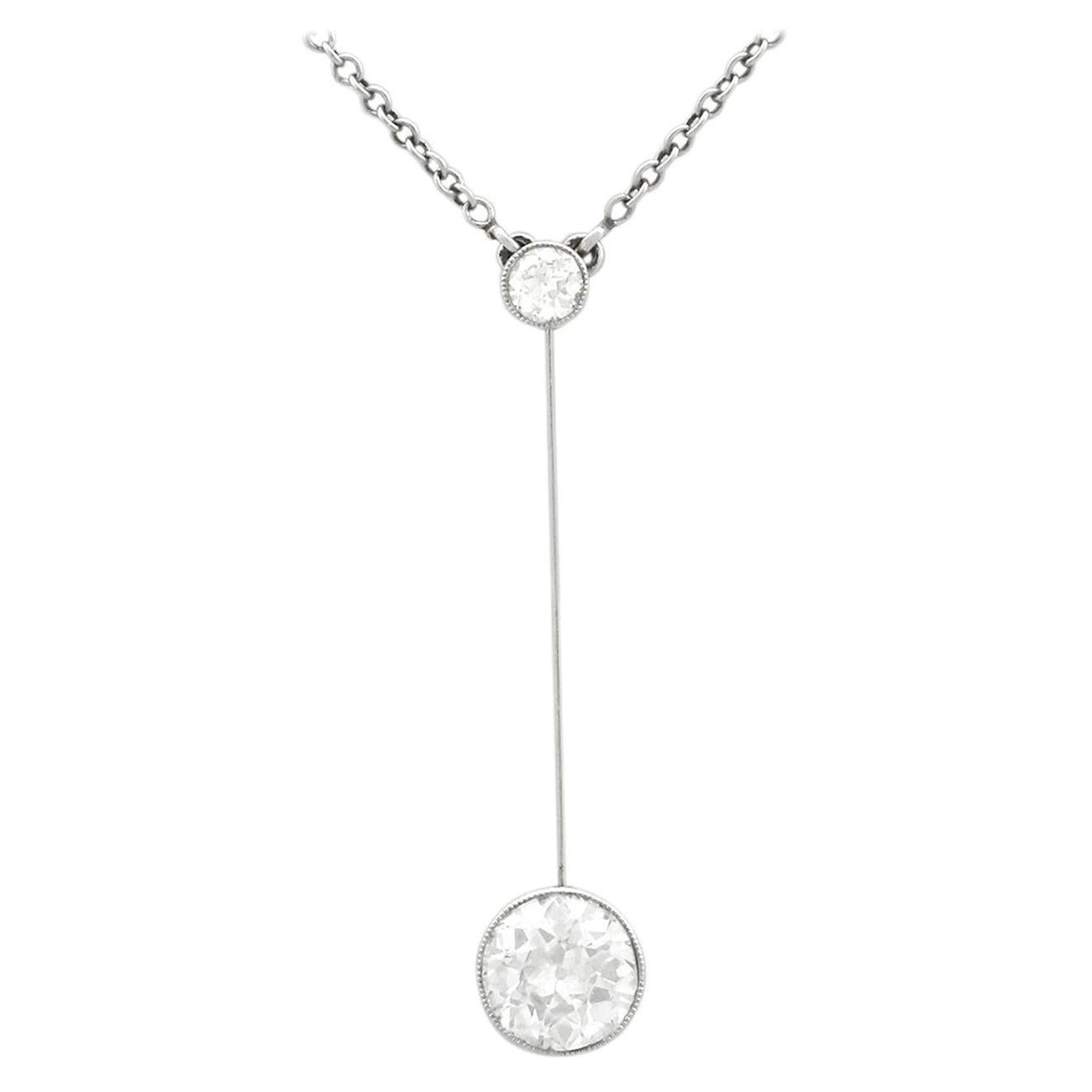 Collana antica in oro giallo e diamanti da 1,67 carati, 1910 circa