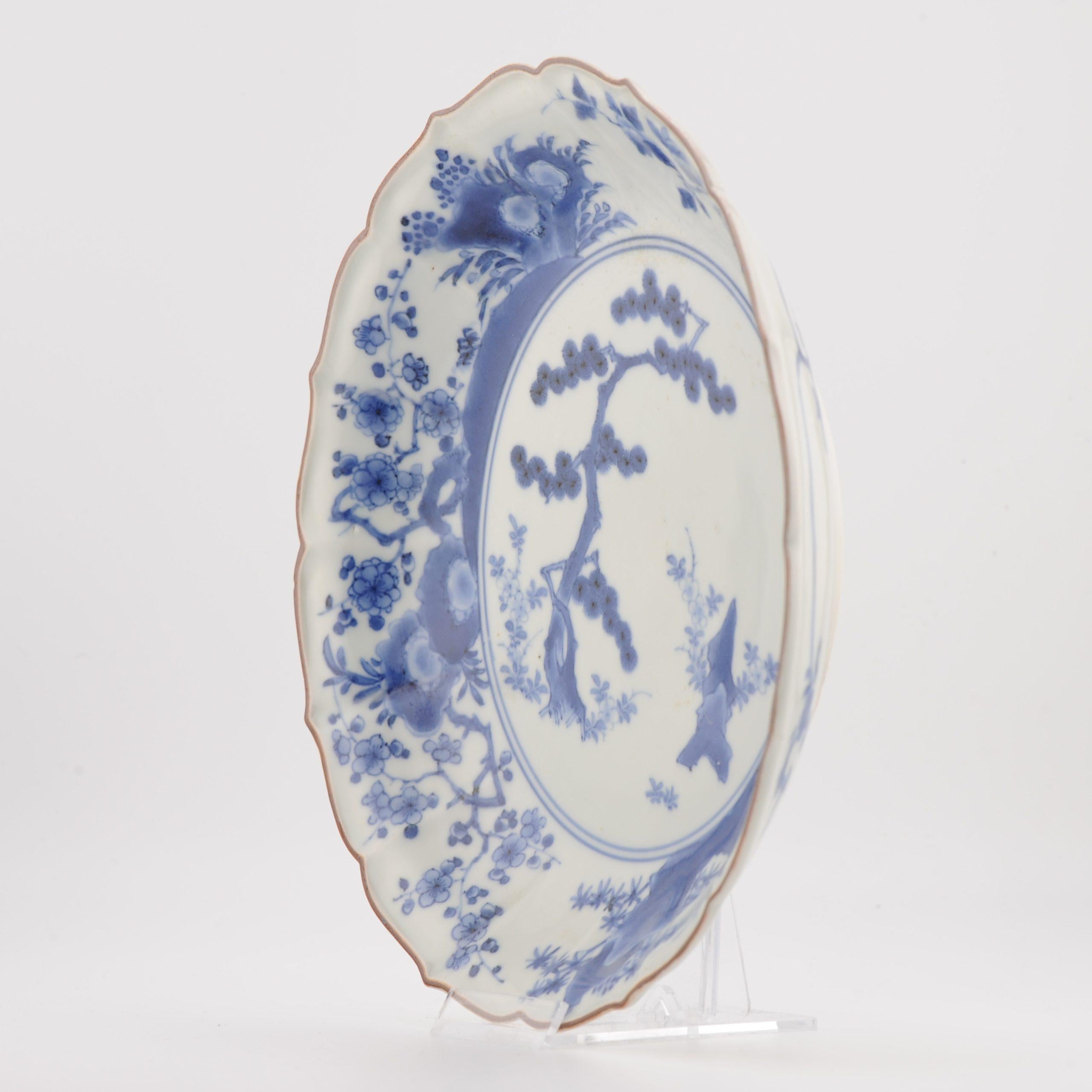 Antico piatto giapponese Nangawara Kakiemon del 1670-1680 con pino e fiori di roccia in vendita 6