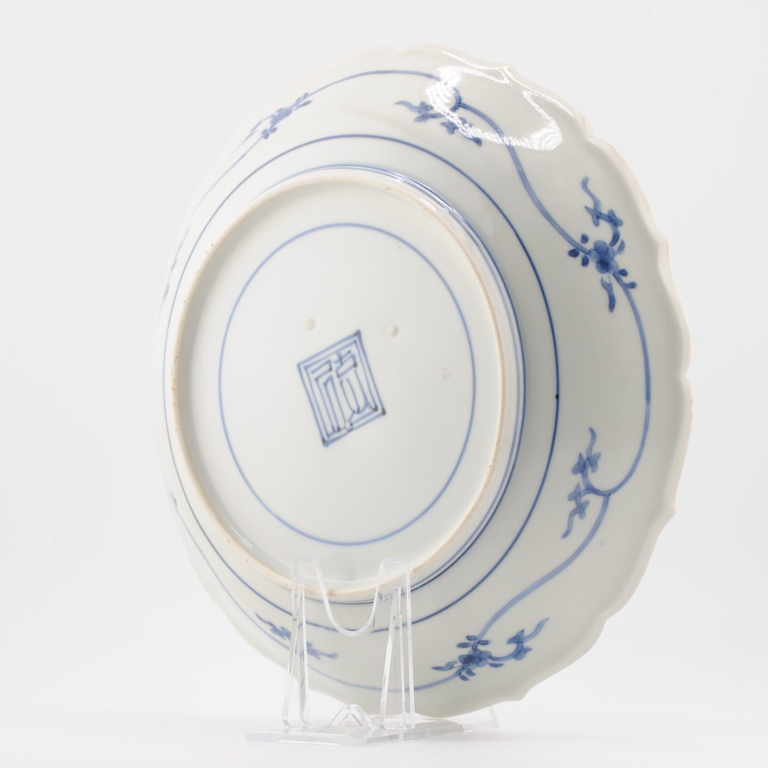 Edo Antico piatto giapponese Nangawara Kakiemon del 1670-1680 con pino e fiori di roccia in vendita