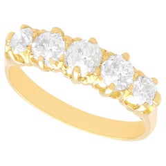 Antique 1.67Ct Diamond and 18k Yellow Gold Five Stone Ring Circa 1910