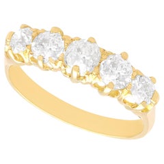 Antique 1.67Ct Diamond and 18k Yellow Gold Five Stone Ring Circa 1910