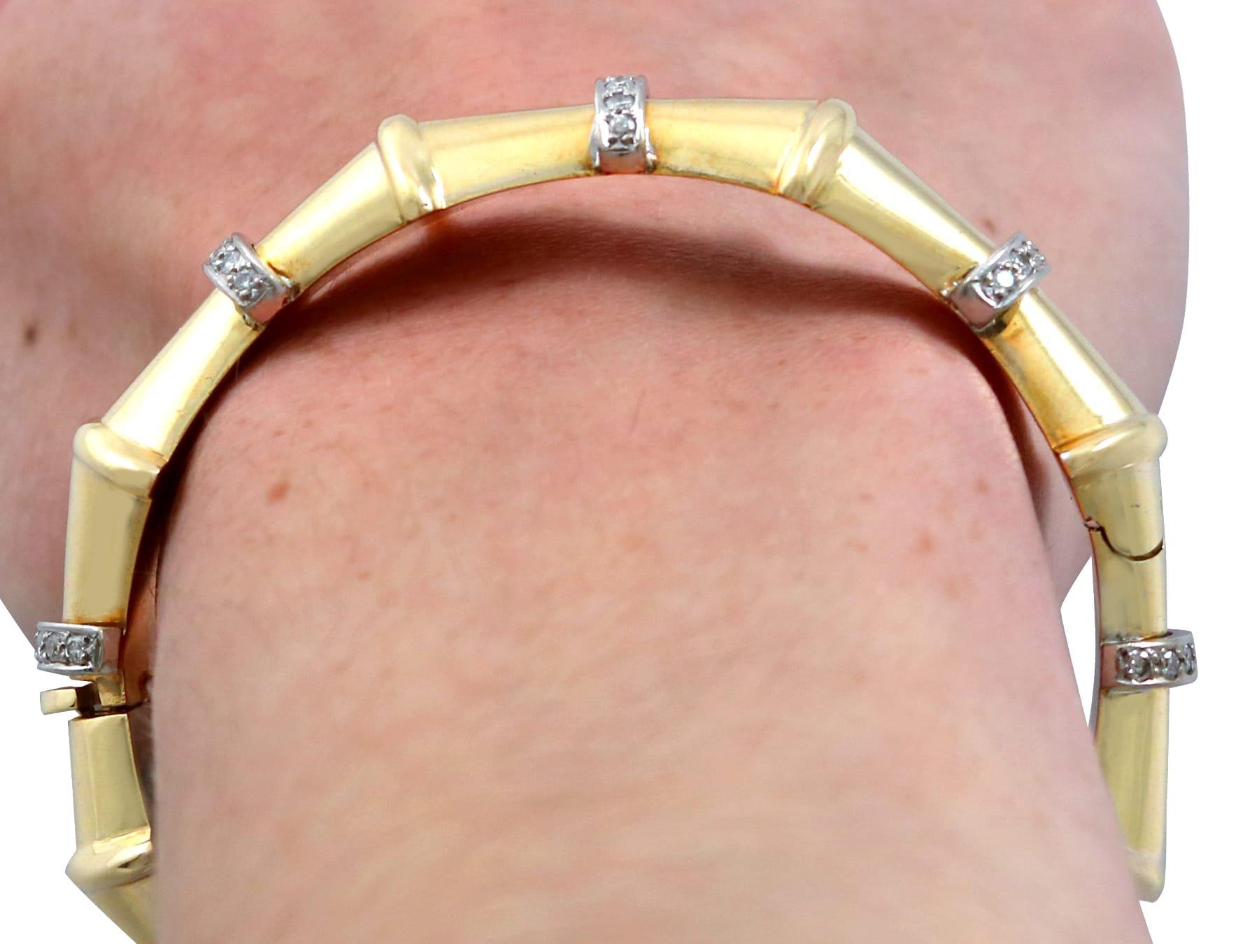 Antique 1.68 Carat Diamond and 18k Yellow Gold Art Deco Bangle For Sale 7