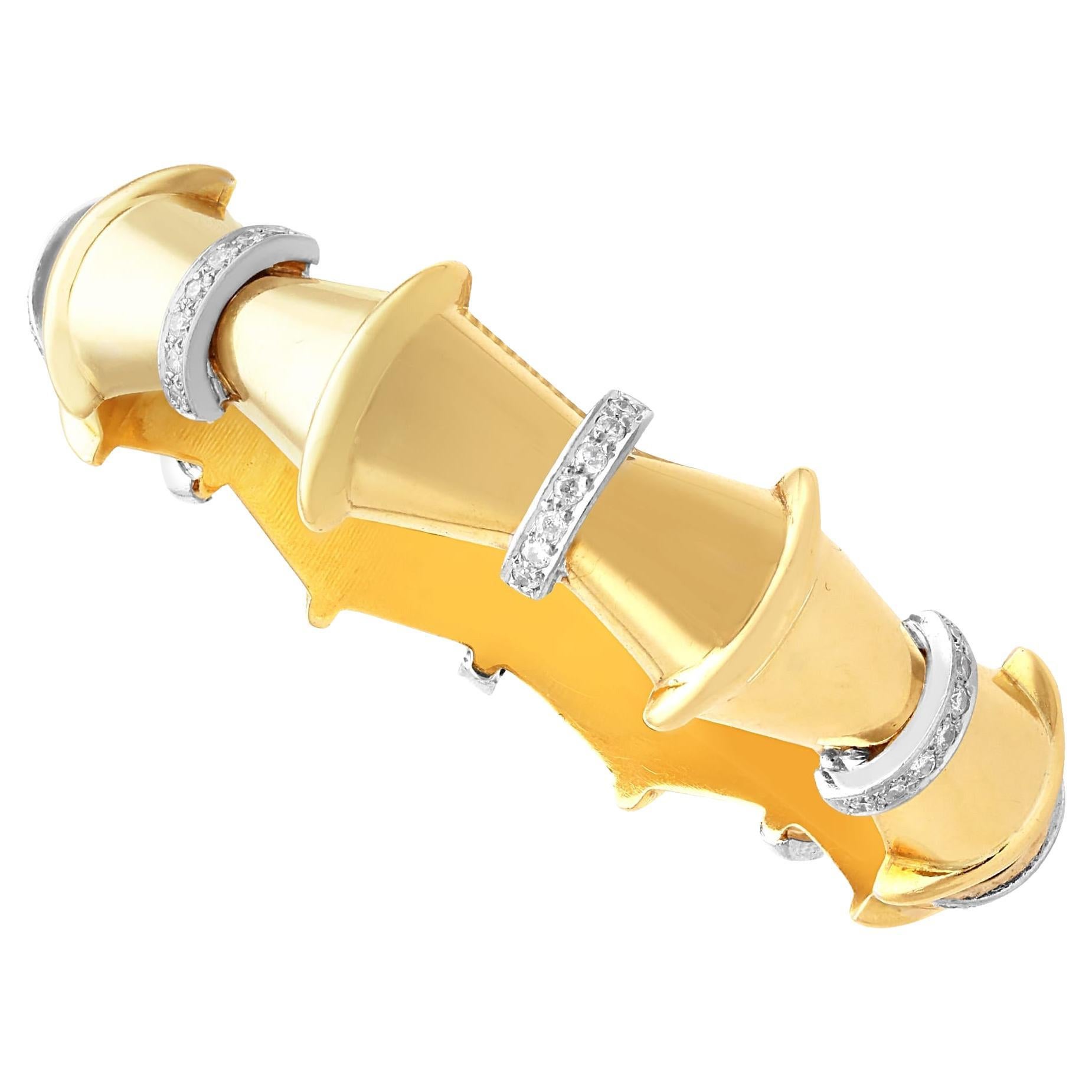 Antico bracciale Art Deco con diamante da 1,68 carati e oro giallo 18 ct. in vendita