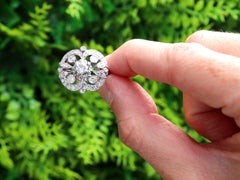 Antique 1.68 Carat Diamond and White Gold Cluster Ring