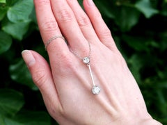 Antique 1.68 Carat Diamond and White Gold Necklace