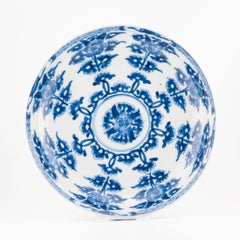 Antique 1680-1700 Chinese Porcelain Dish Kangxi Blue White Marked Base