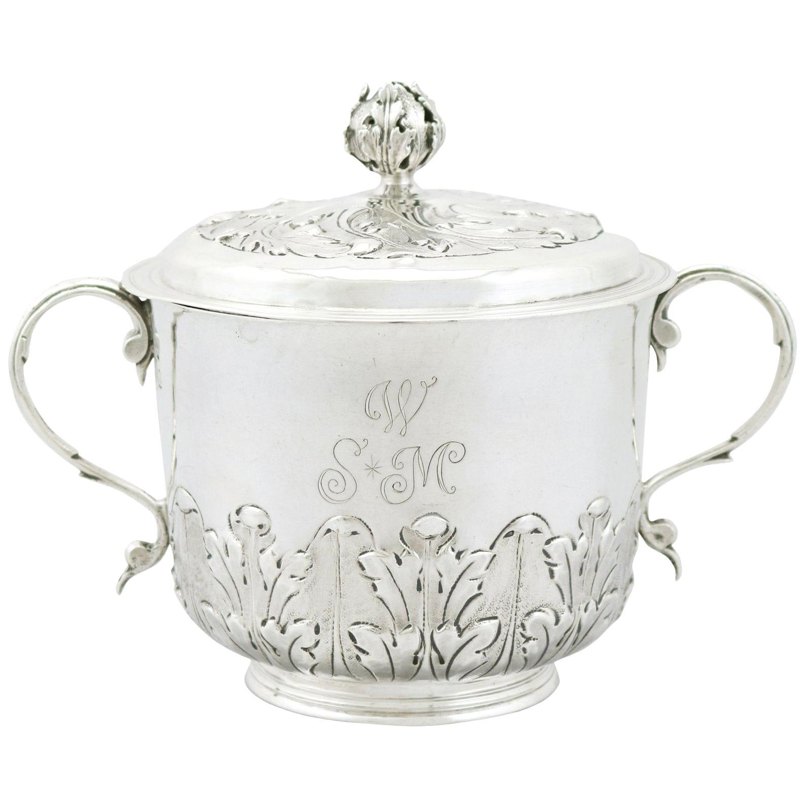 William and Mary Period Antique Brittania Standard Silver Porringer ...