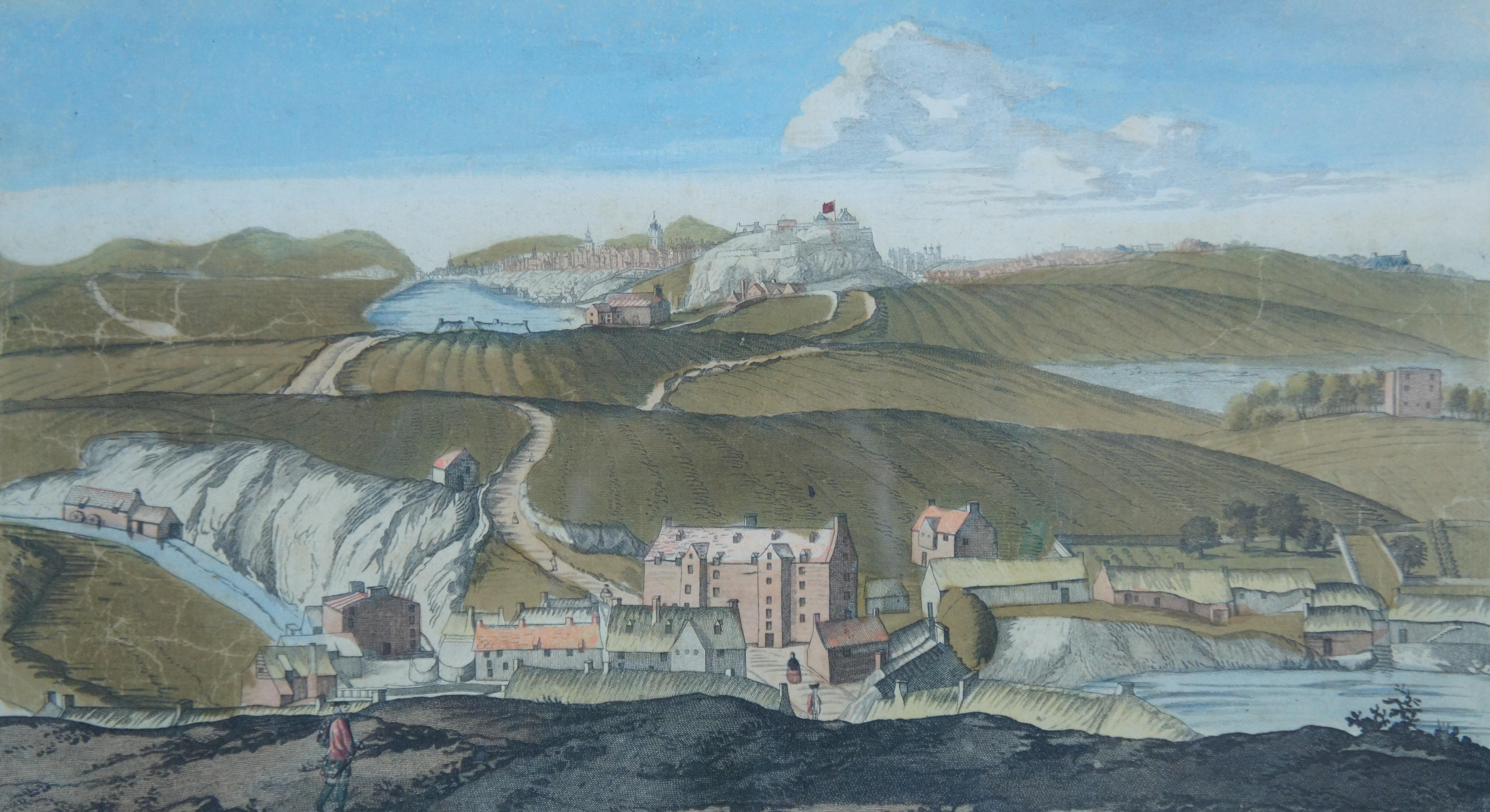 Antique 1693 John Slezer Prospect of Edinburg Dean Landscape Engraving  For Sale 1