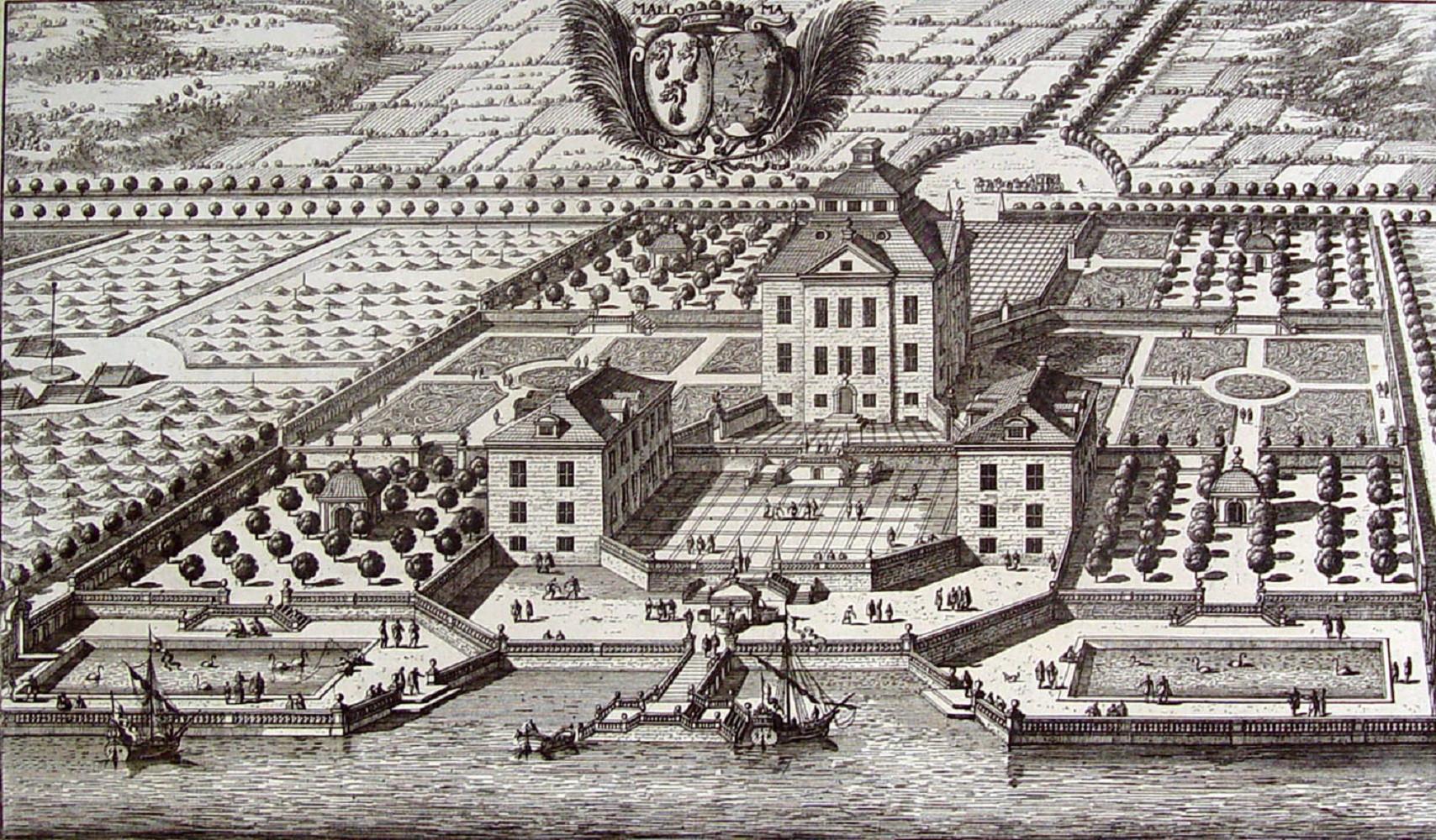 Antike schwedische Barock-Radierungen aus dem Herrenhaus von 1698 - 3er-Set im Angebot 4