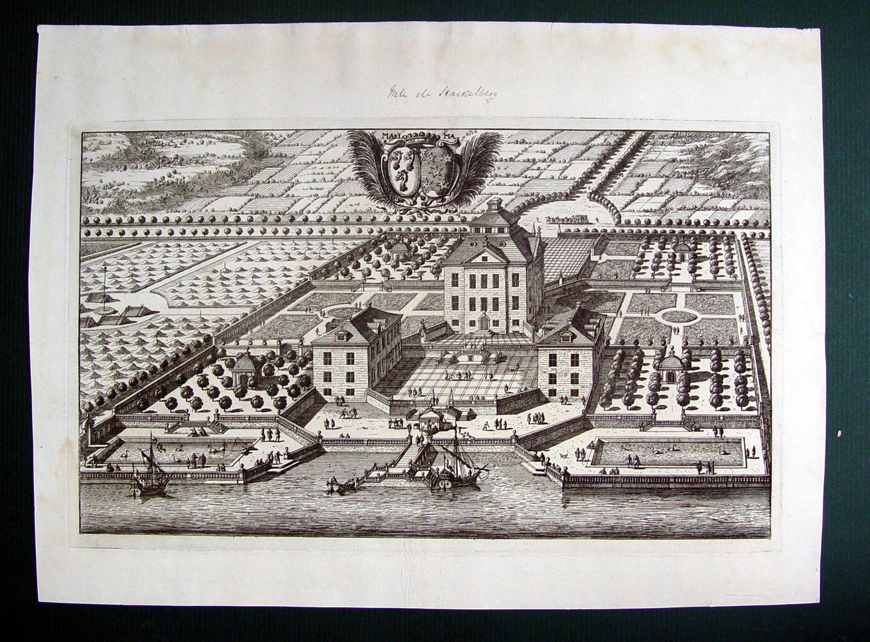 Antike schwedische Barock-Radierungen aus dem Herrenhaus von 1698 - 3er-Set im Angebot 3