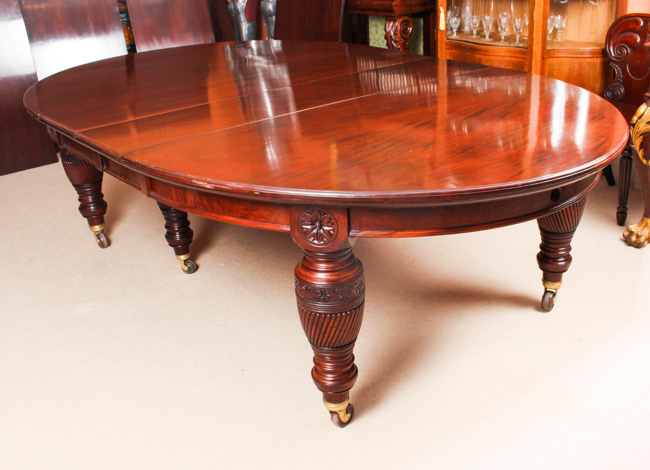 Antique Victorian Flame Mahogany Extending Dining Table 19th C 5