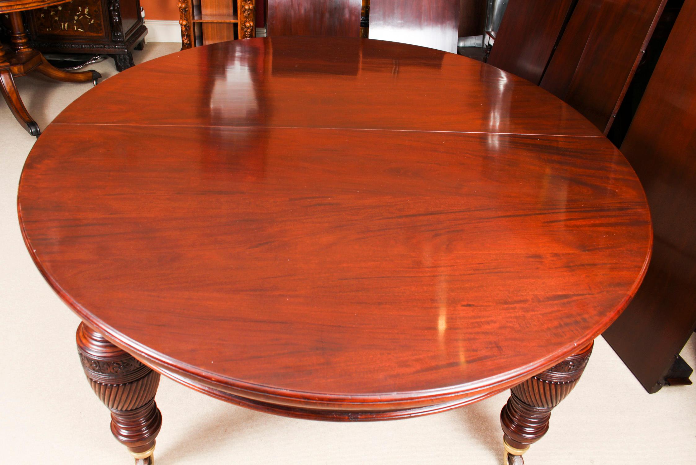 Antique Victorian Flame Mahogany Extending Dining Table 19th C 9