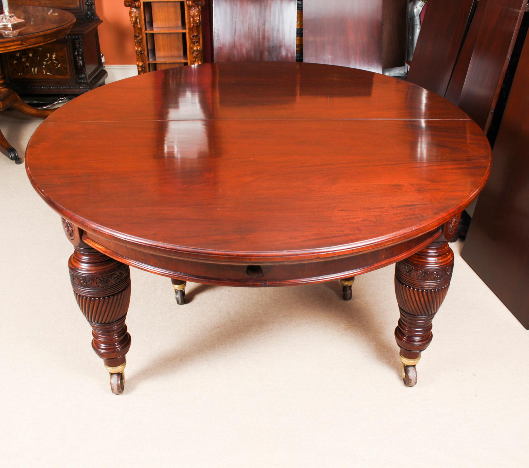 Antique Victorian Flame Mahogany Extending Dining Table 19th C 10