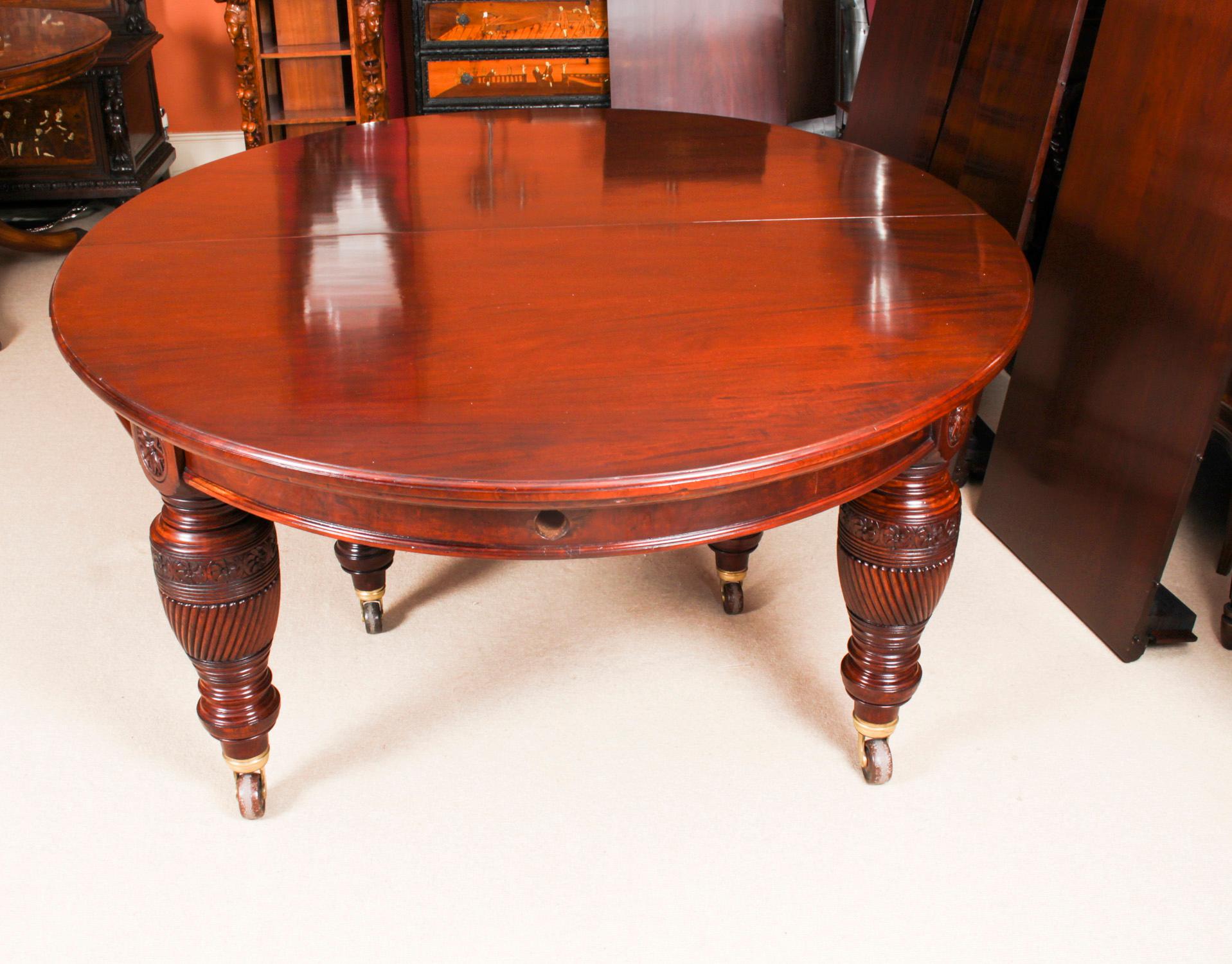 Antique Victorian Flame Mahogany Extending Dining Table 19th C 11
